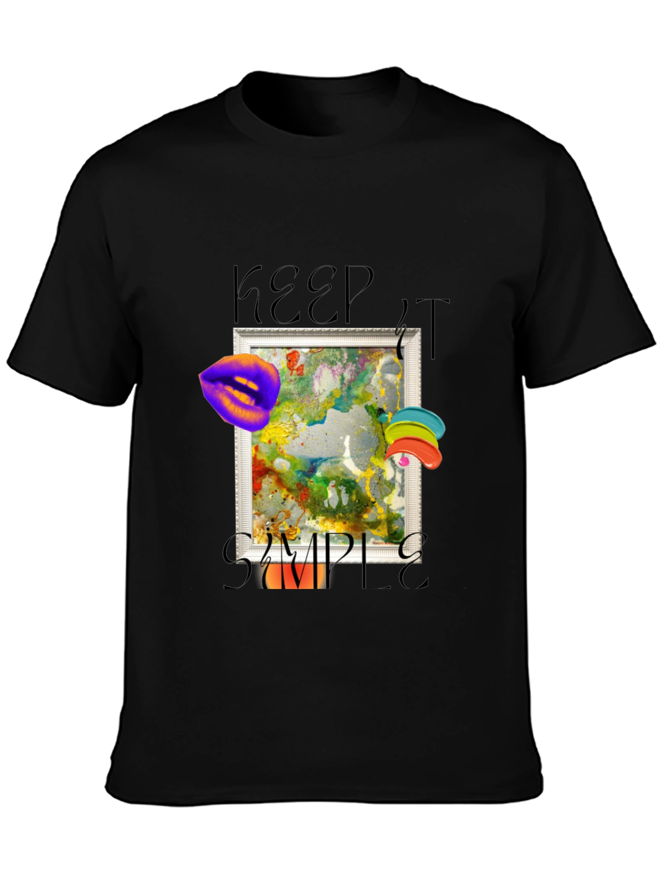 Keep it Simple Graphic Tee - Artsy Black T-Shirt
