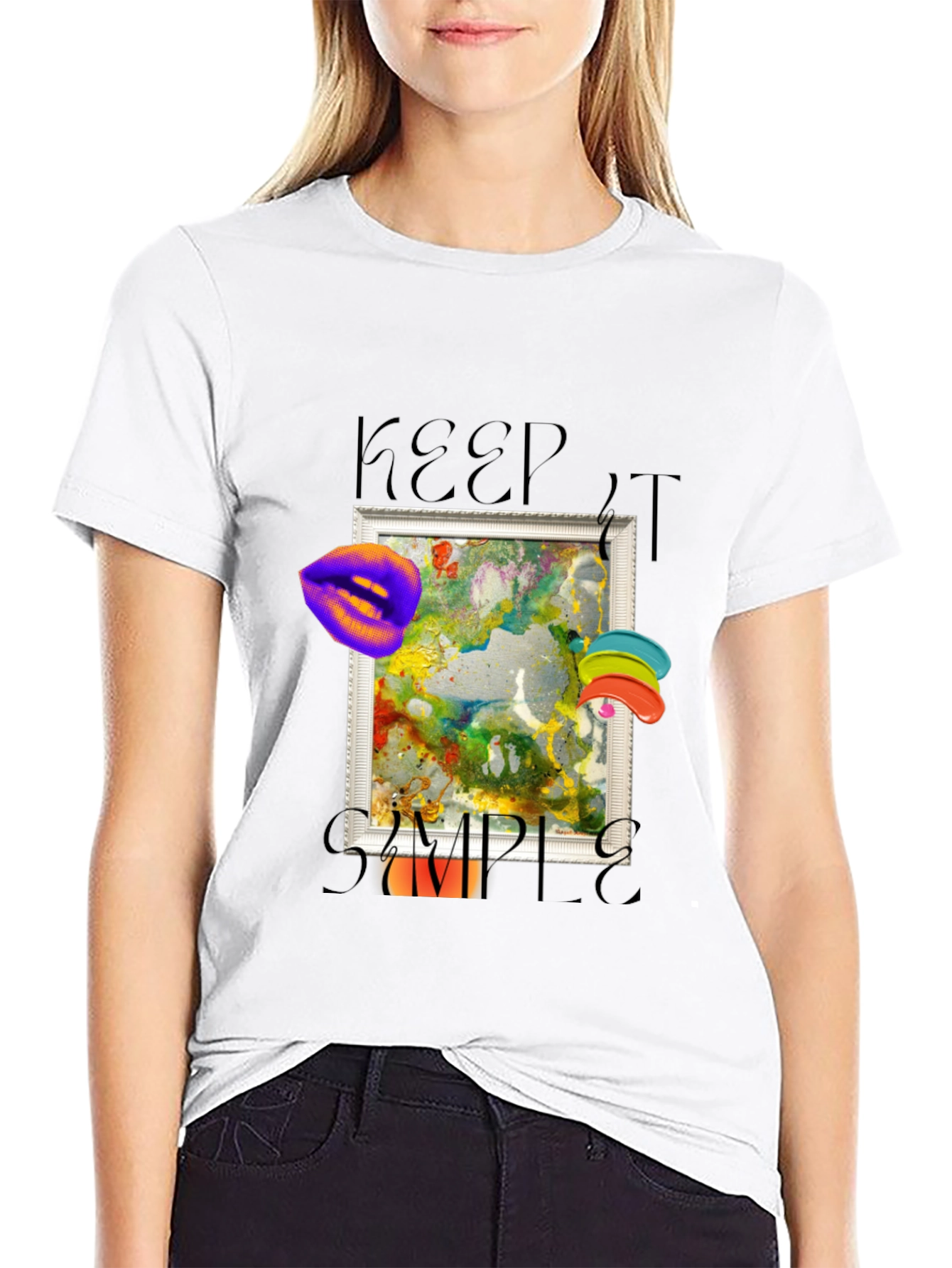 Keep it Simple Graphic Tee - Artsy Black T-Shirt