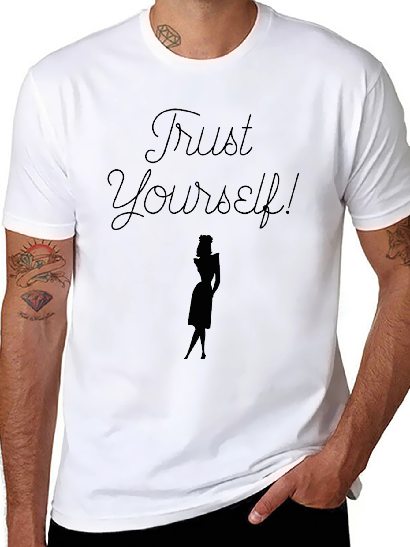 Trust Yourself Graphic Tee - Stylish Black T-Shirt