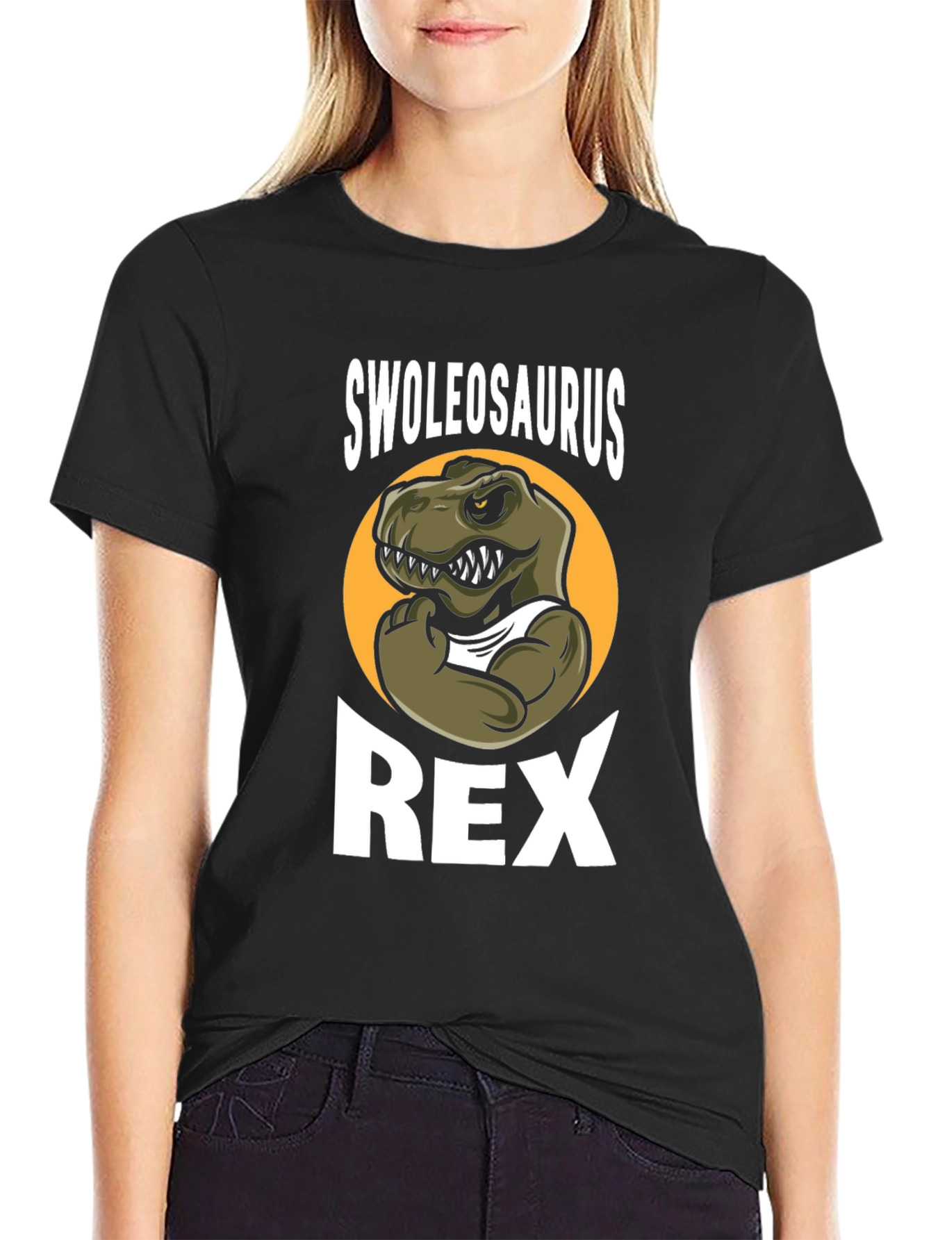 Swoleosaurus Rex Black Graphic T-Shirt