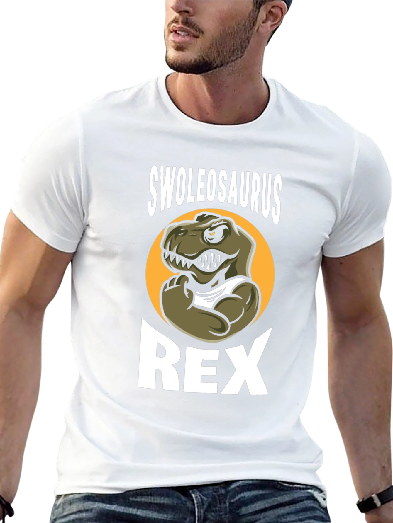 Swoleosaurus Rex Black Graphic T-Shirt
