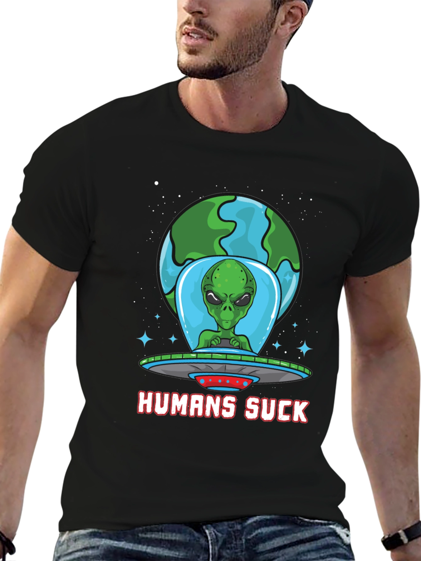 Humans Suck Alien Graphic Tee