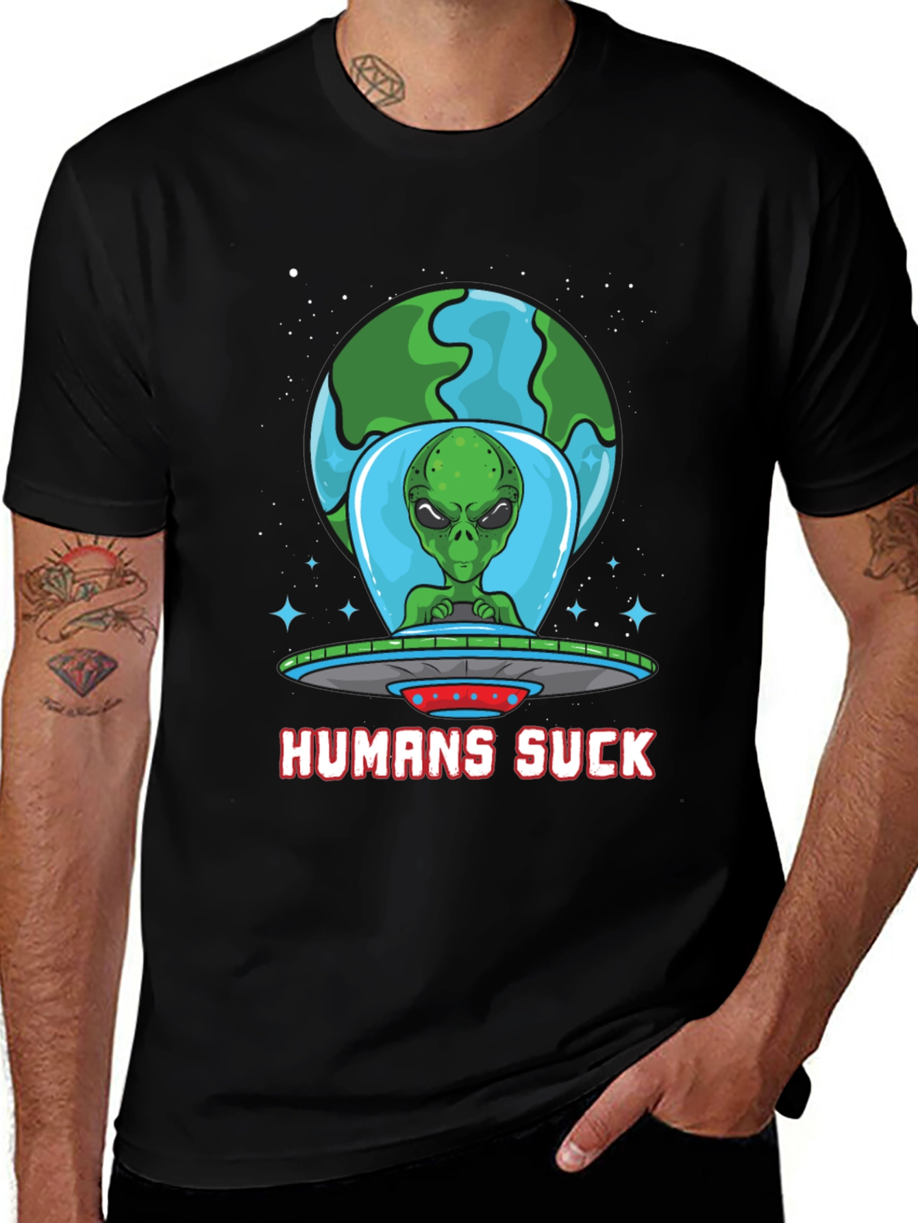Humans Suck Alien Graphic Tee