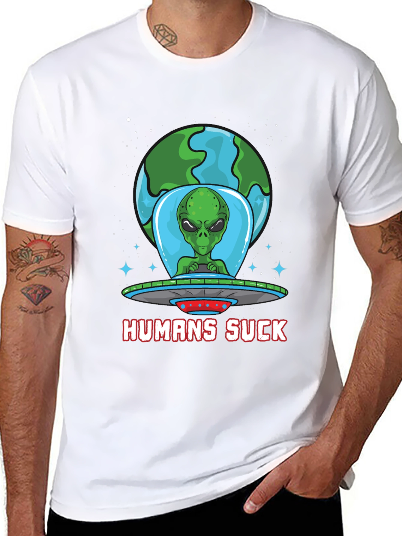 Humans Suck Alien Graphic Tee