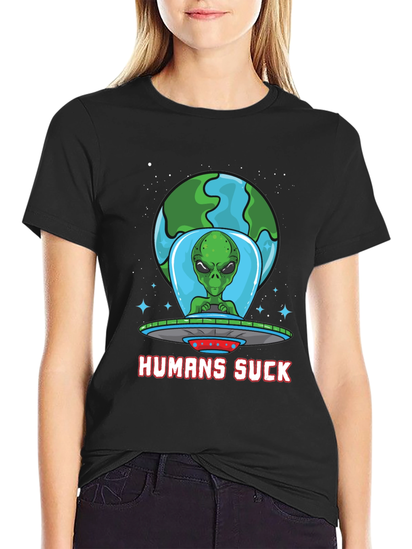 Humans Suck Alien Graphic Tee