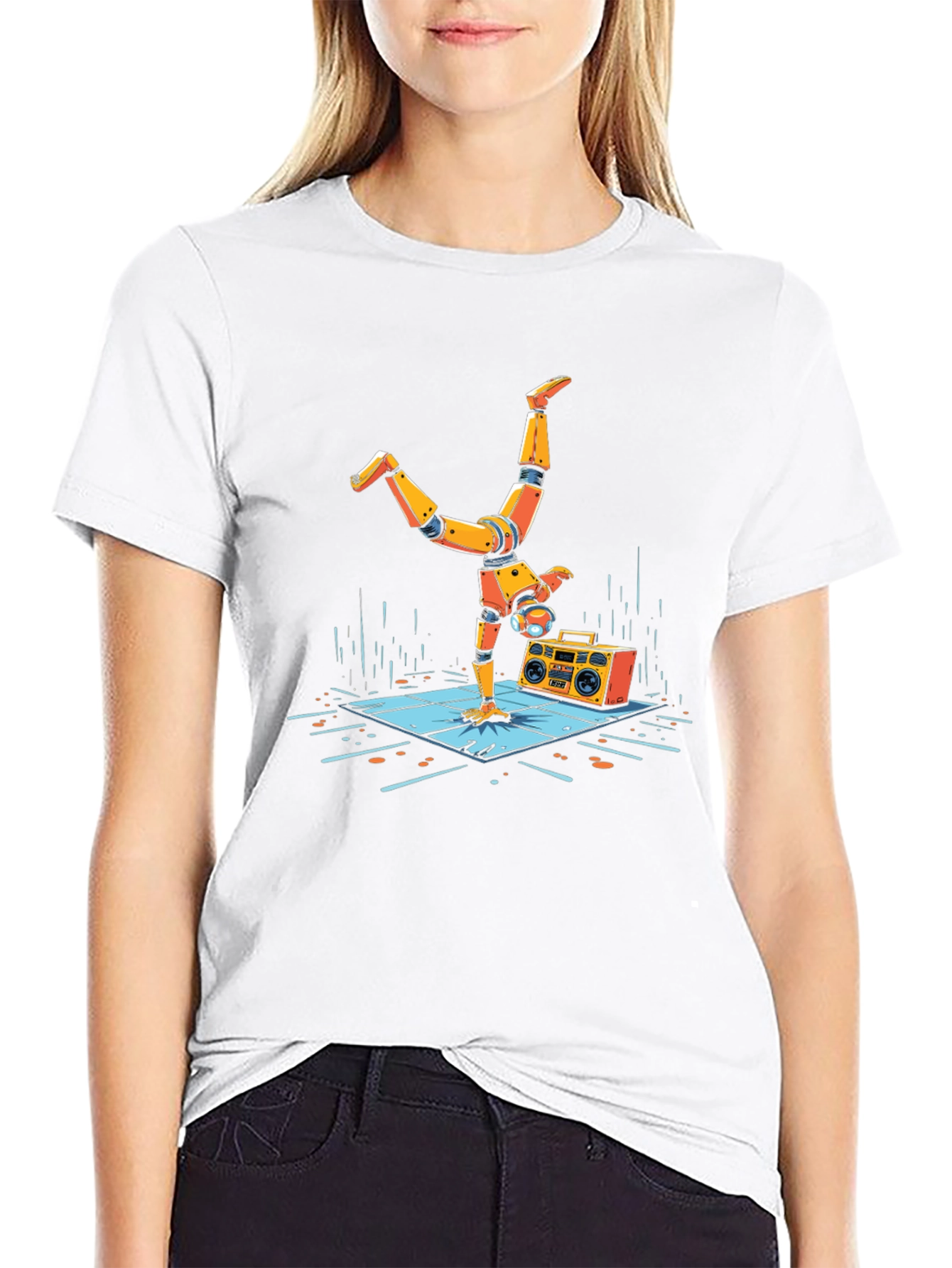 Robot Handstand Graphic Tee