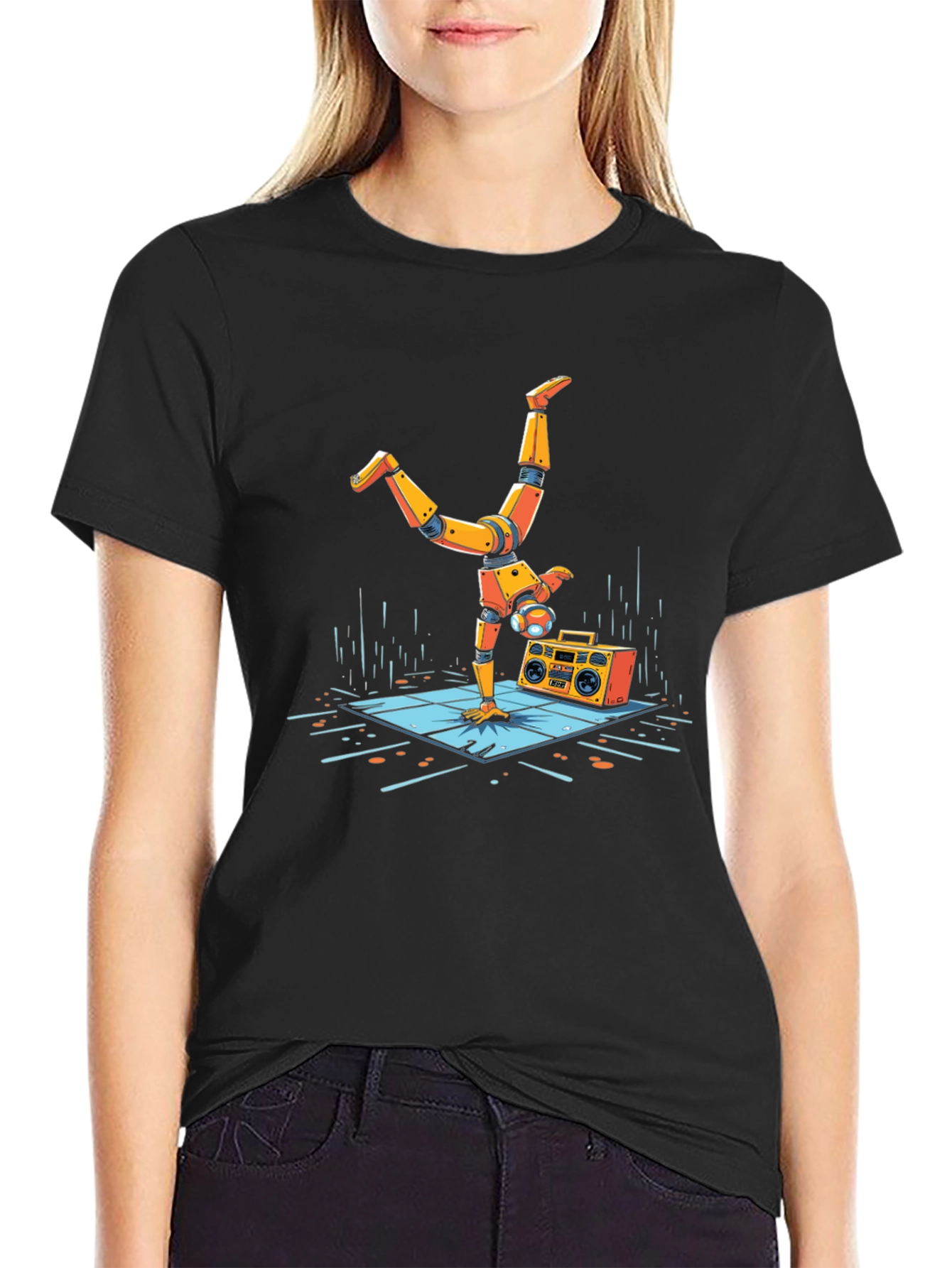 Robot Handstand Graphic Tee