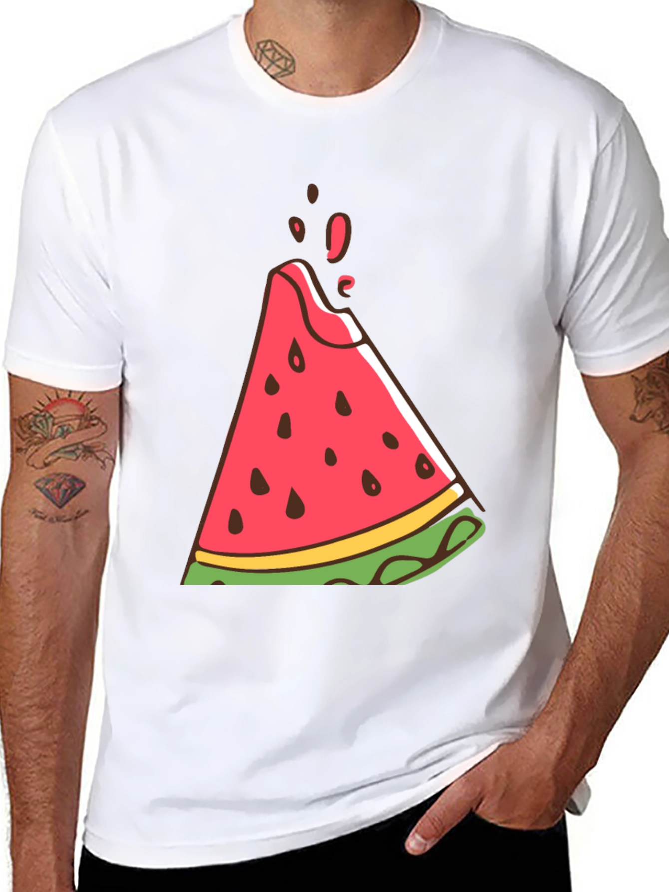 Whimsical Watermelon Graphic Tee - Soft & Stylish