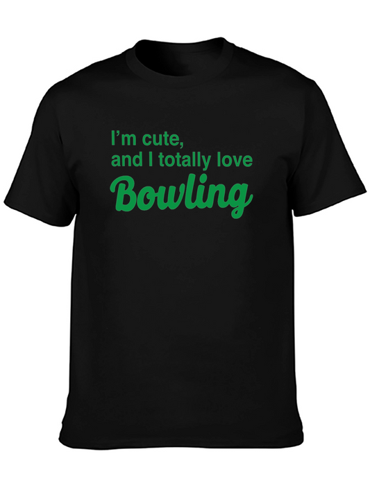 Cute Bowling Lover Tee - Black Short Sleeve T-Shirt