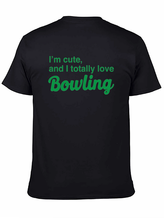 Cute Bowling Lover Tee - Black Short Sleeve T-Shirt