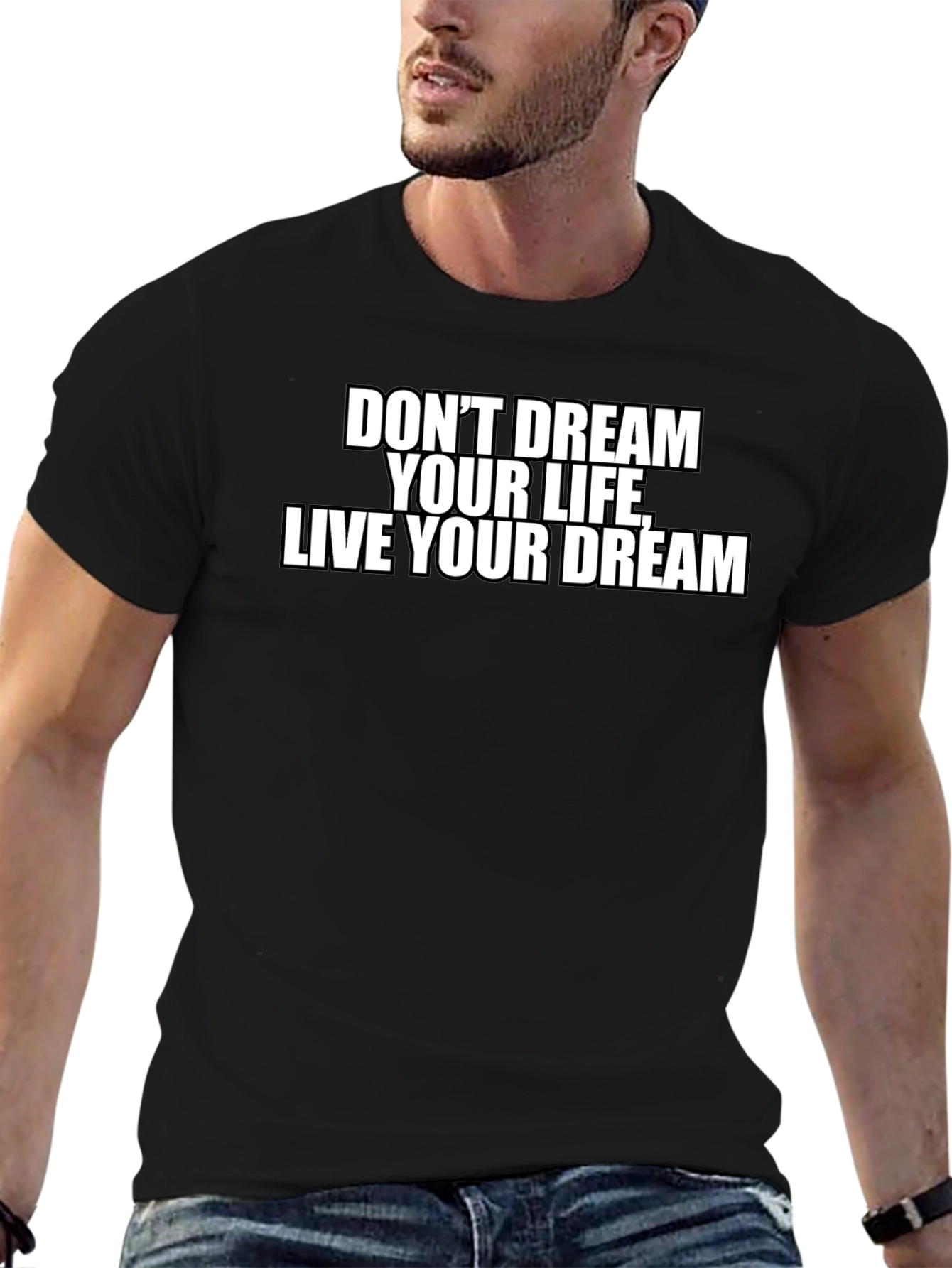 Inspirational Live Your Dream Black T-Shirt