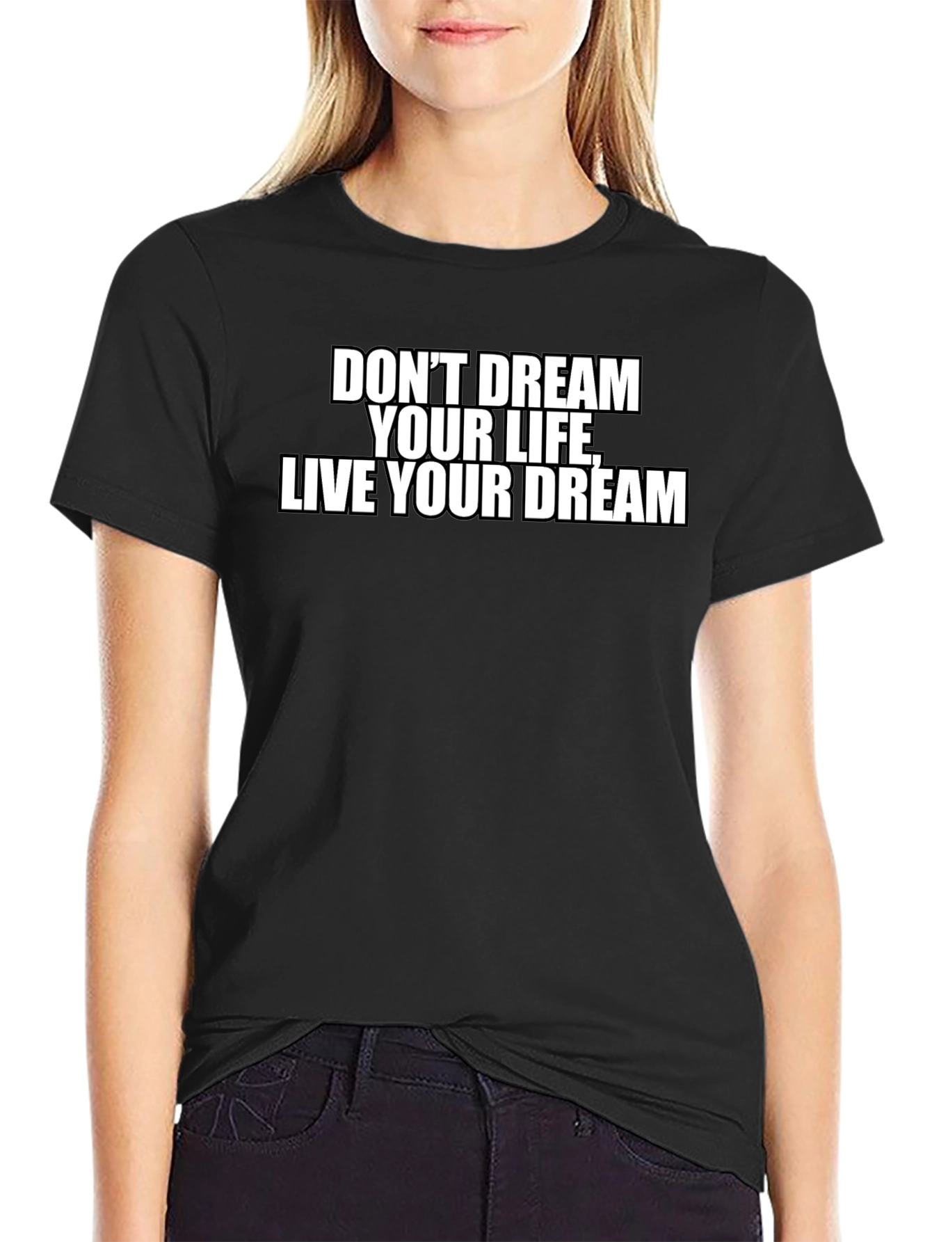 Inspirational Live Your Dream Black T-Shirt
