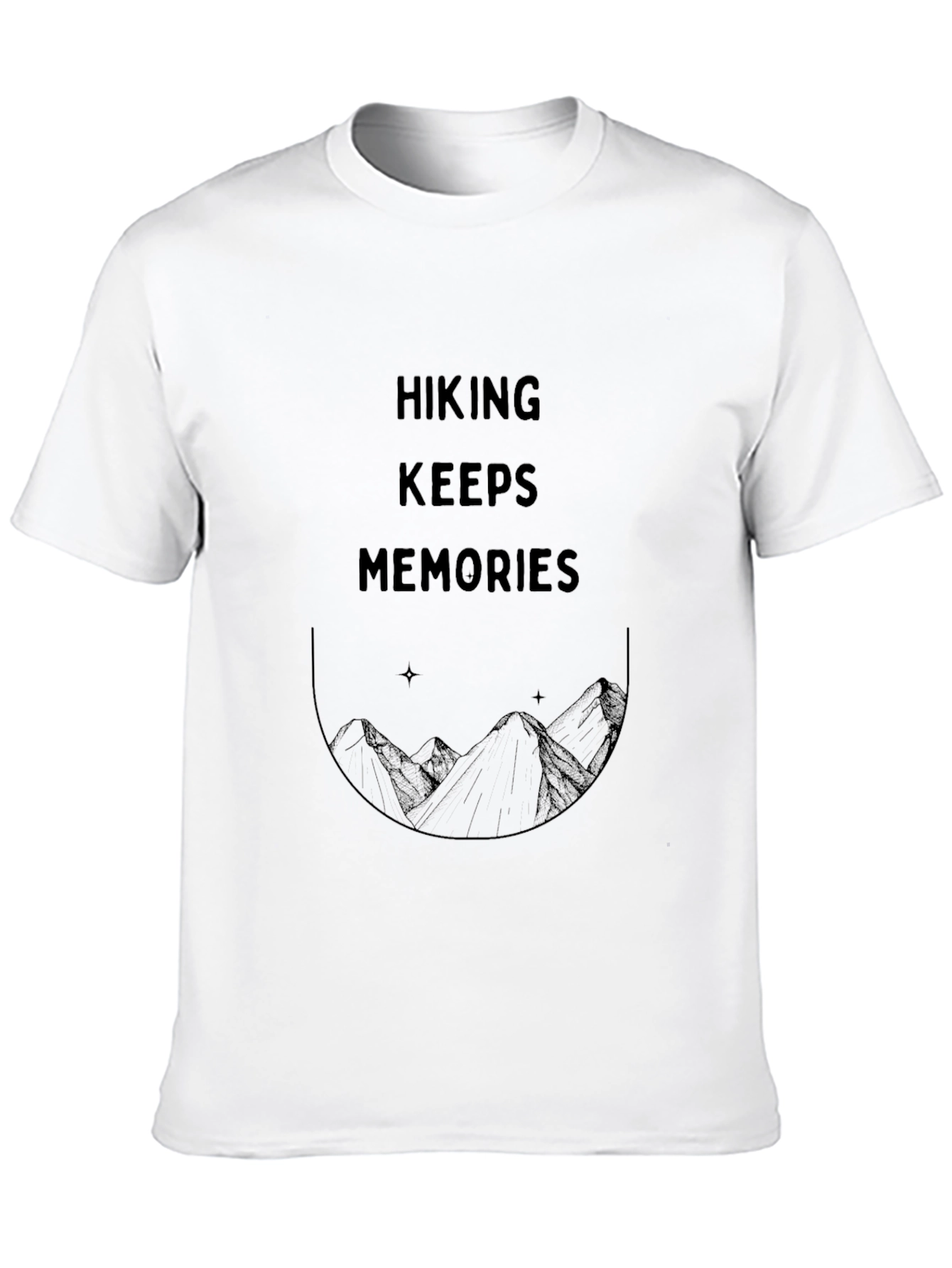 Hiking Memories Graphic Tee - Black Cotton T-Shirt