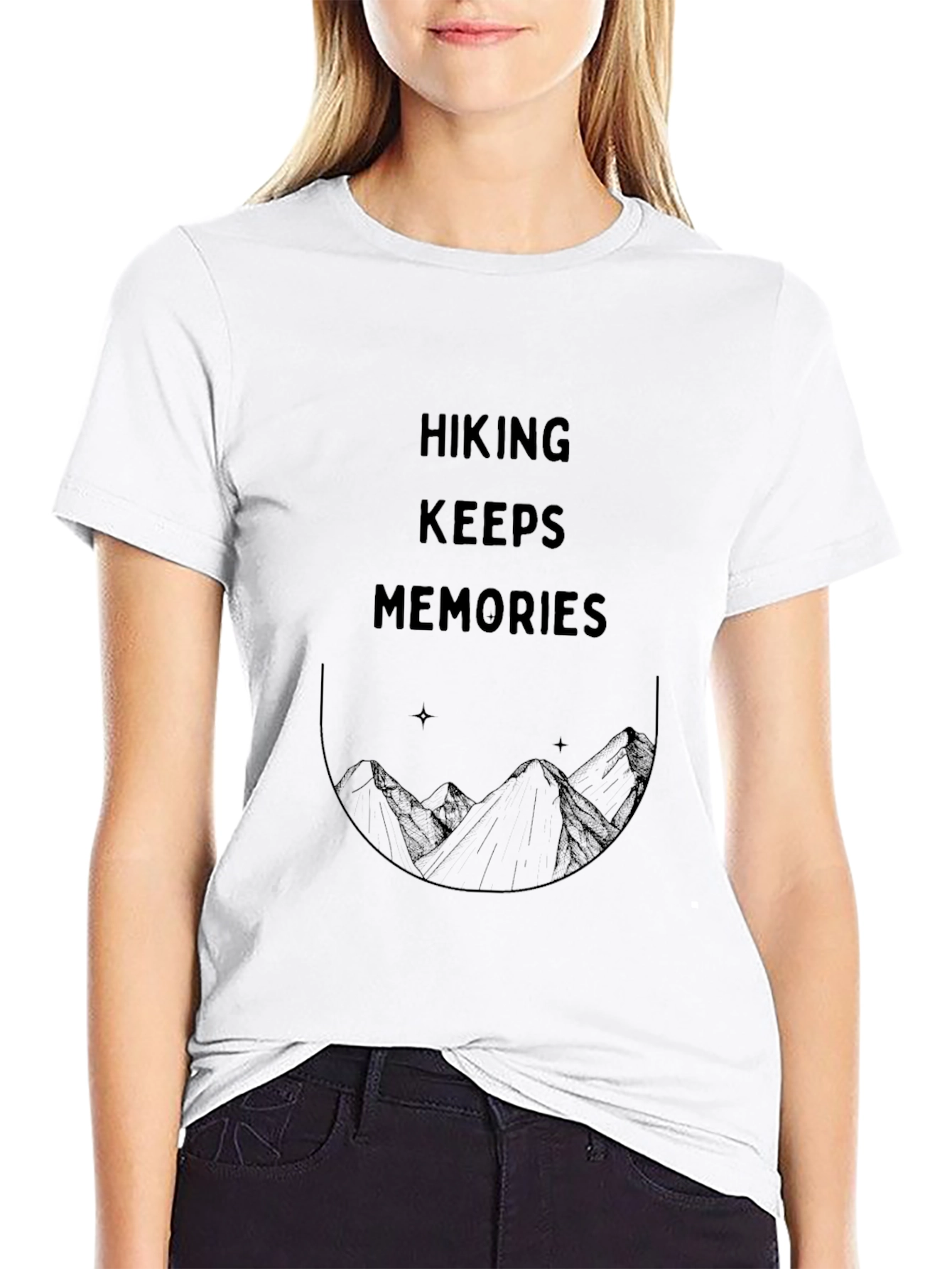 Hiking Memories Graphic Tee - Black Cotton T-Shirt