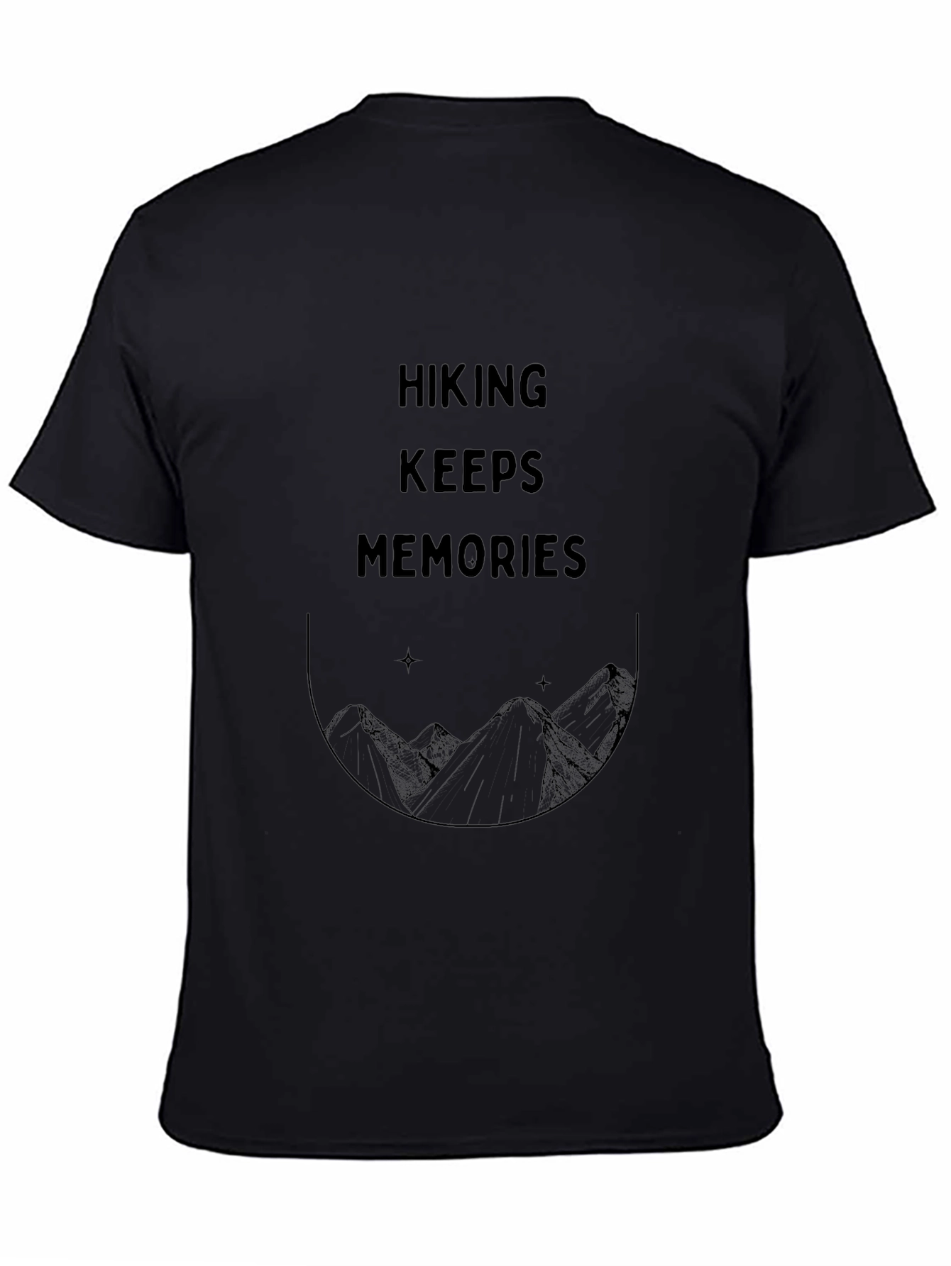 Hiking Memories Graphic Tee - Black Cotton T-Shirt