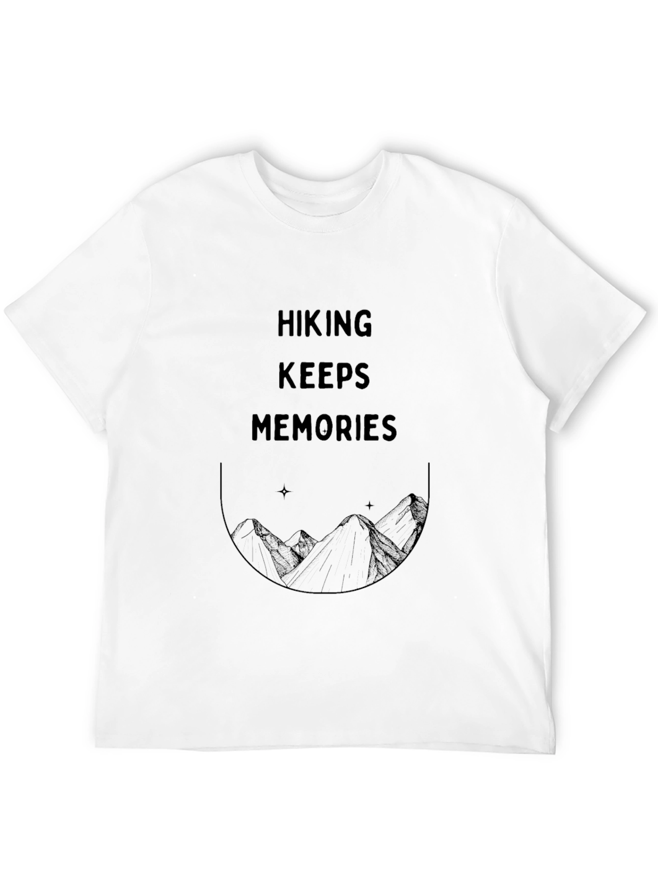Hiking Memories Graphic Tee - Black Cotton T-Shirt