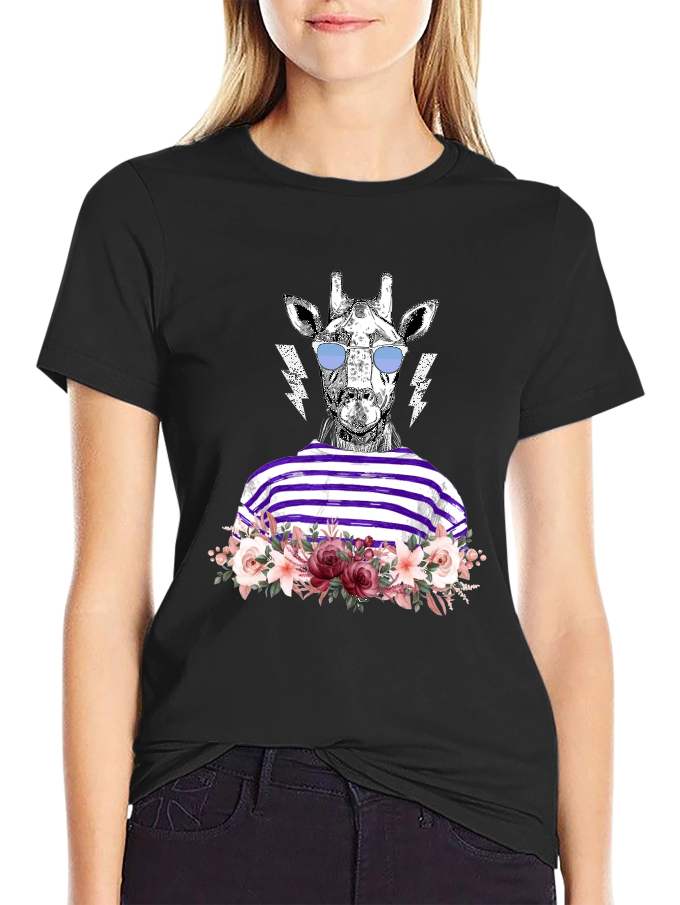 Giraffe in Shades Graphic T-Shirt