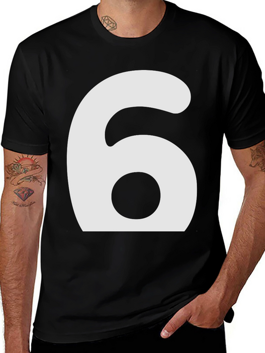 Mens Number 6 Graphic T-Shirt - Black