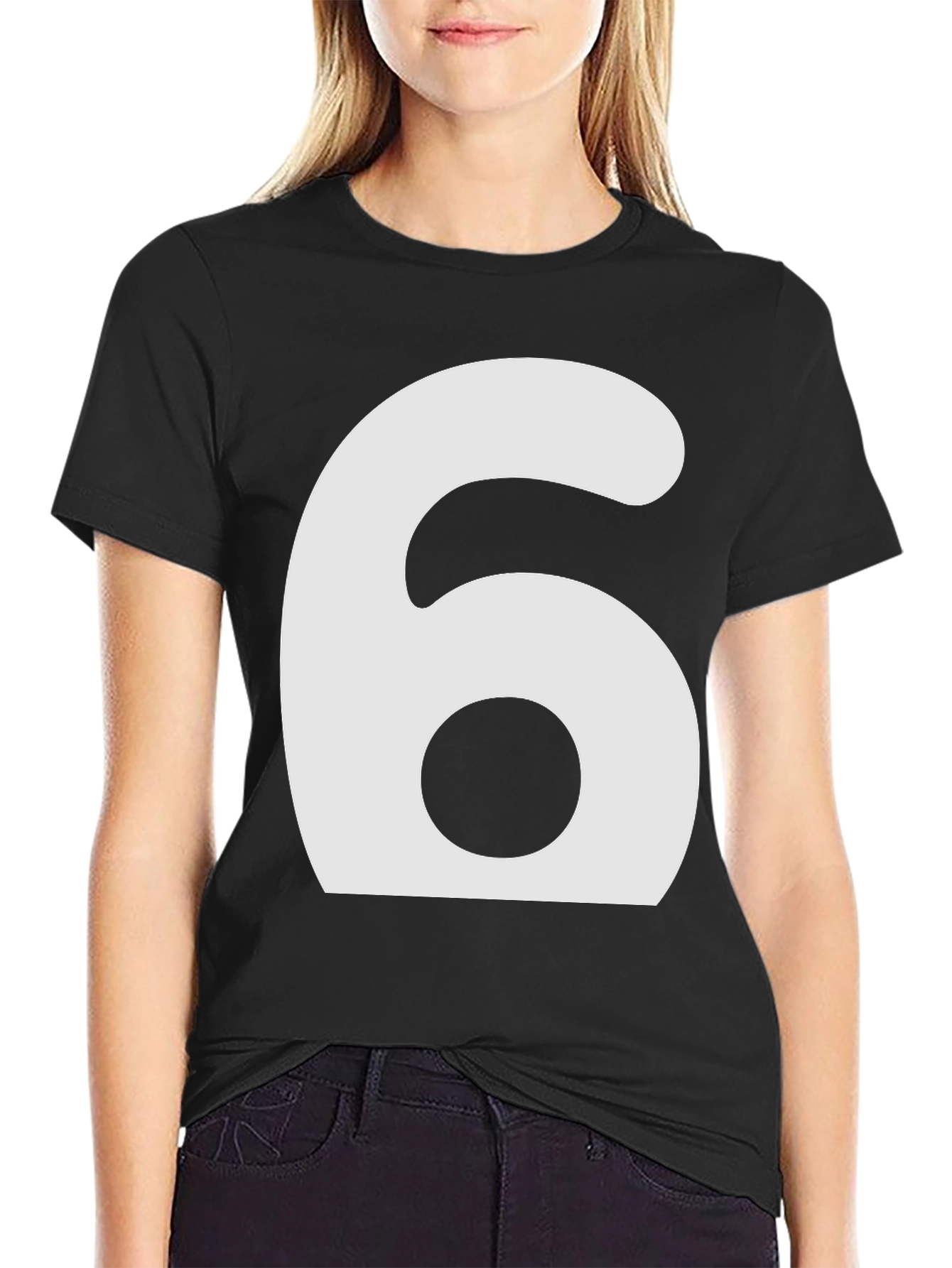 Mens Number 6 Graphic T-Shirt - Black