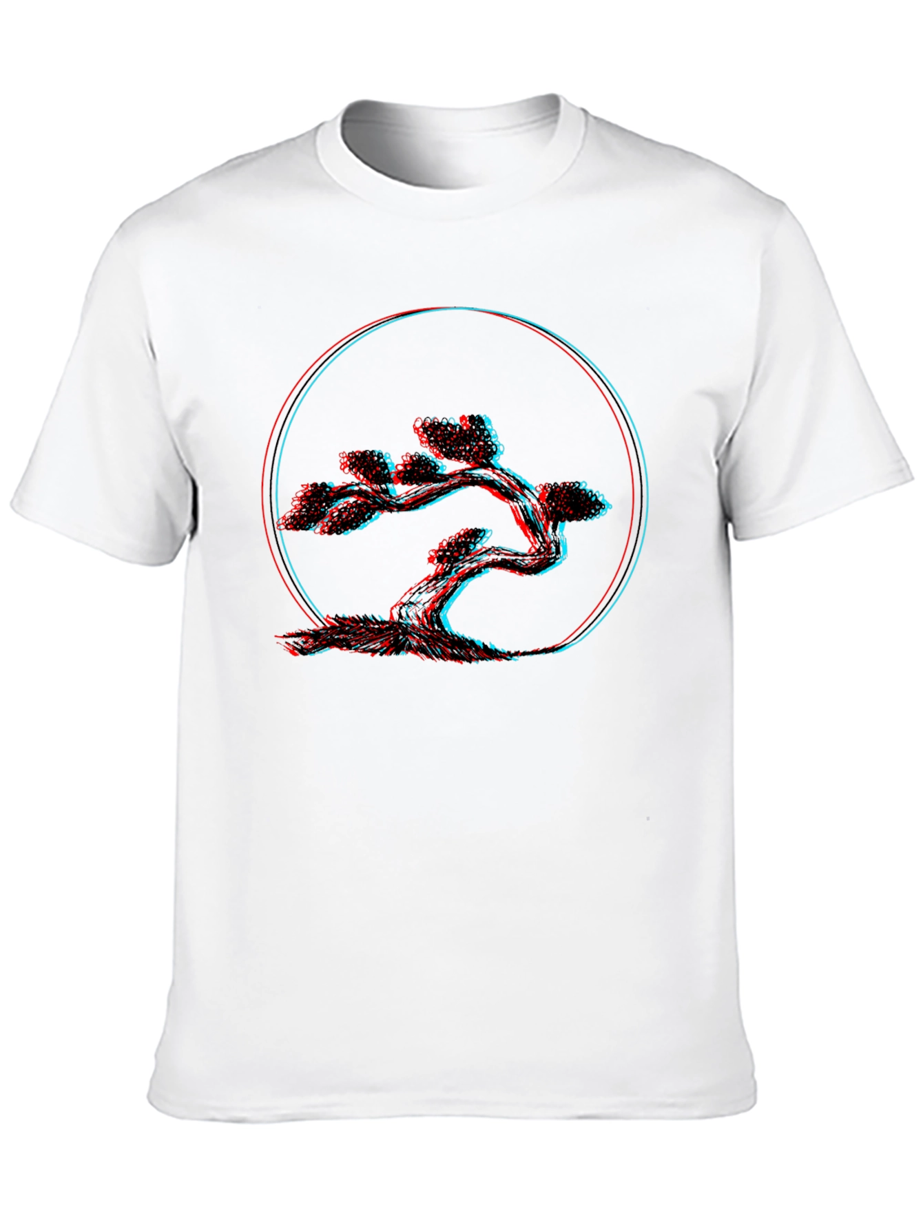3D Bonsai Tree Graphic Black Tee