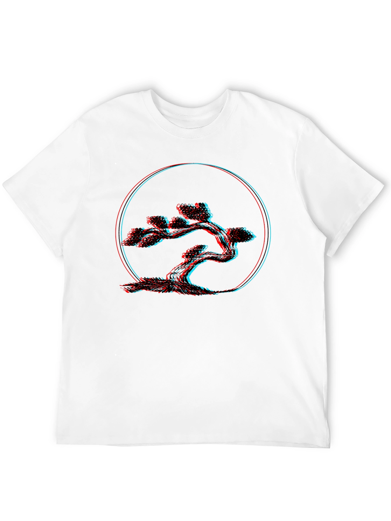 3D Bonsai Tree Graphic Black Tee
