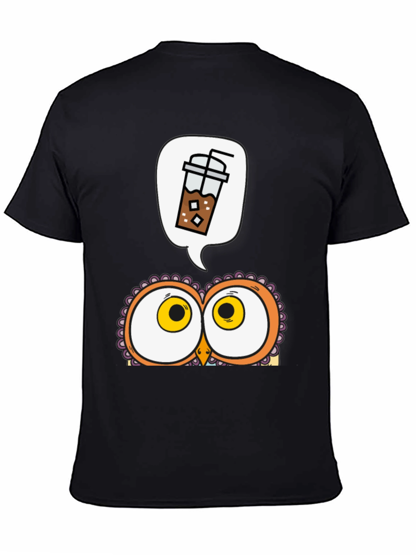 Iced Coffee Owl Graphic T-Shirt