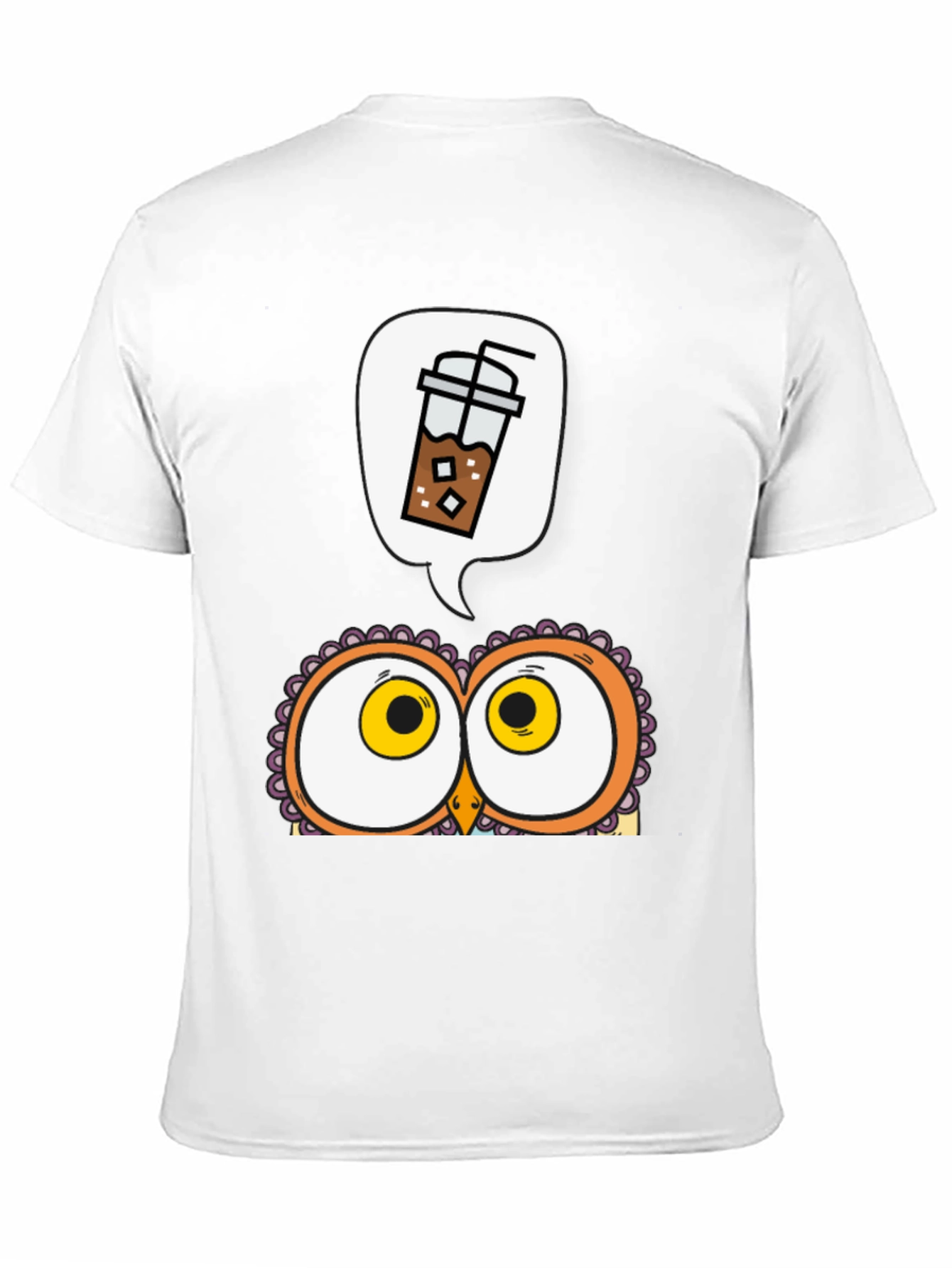 Iced Coffee Owl Graphic T-Shirt