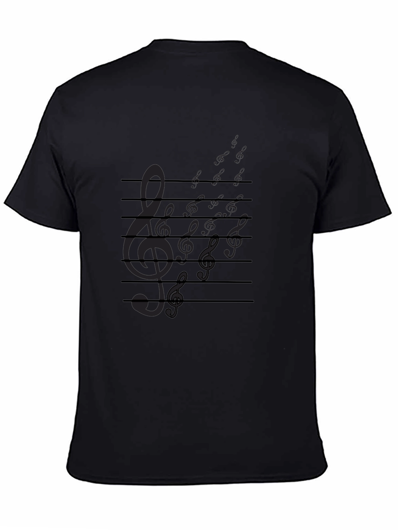 Musical Notes Black T-Shirt