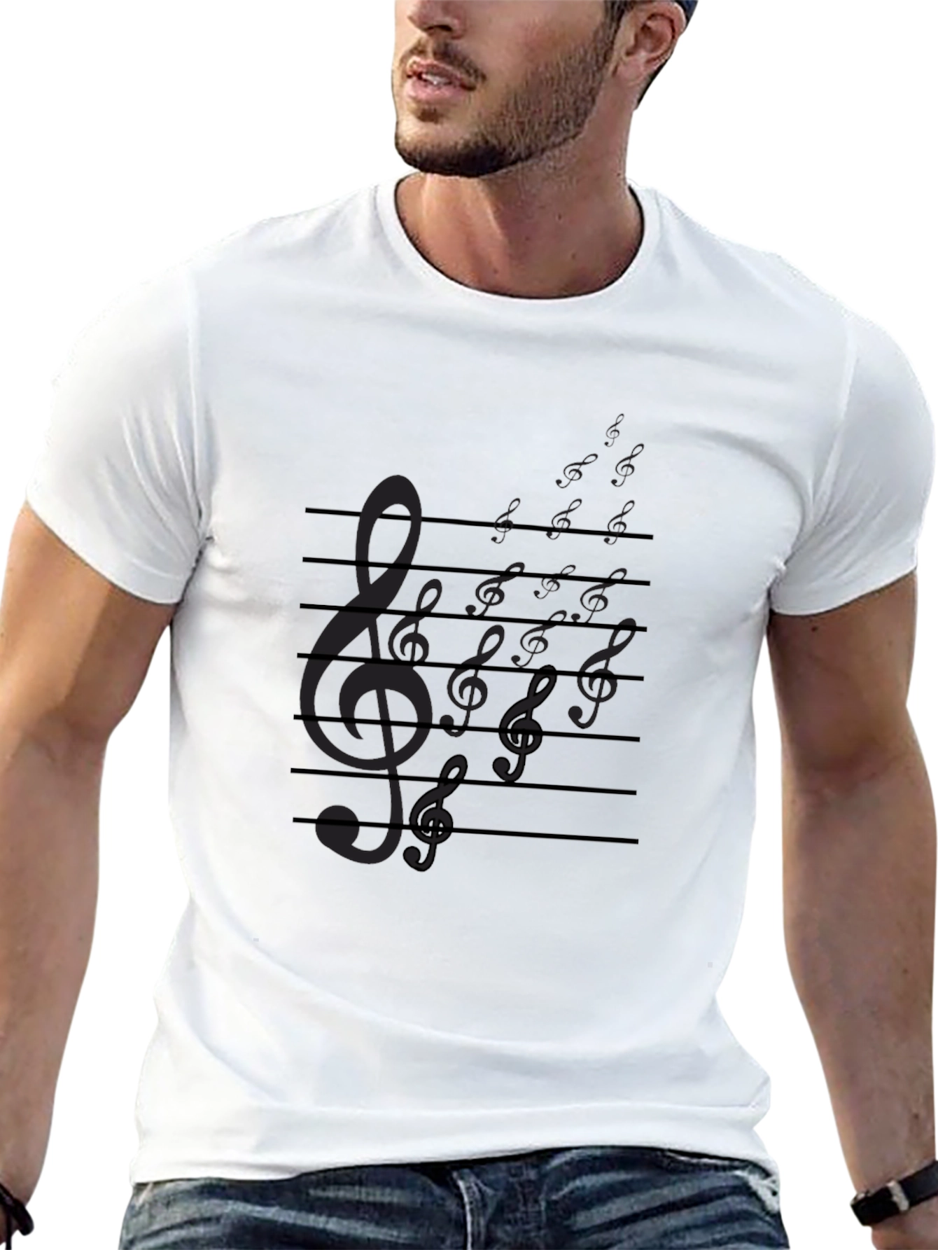 Musical Notes Black T-Shirt
