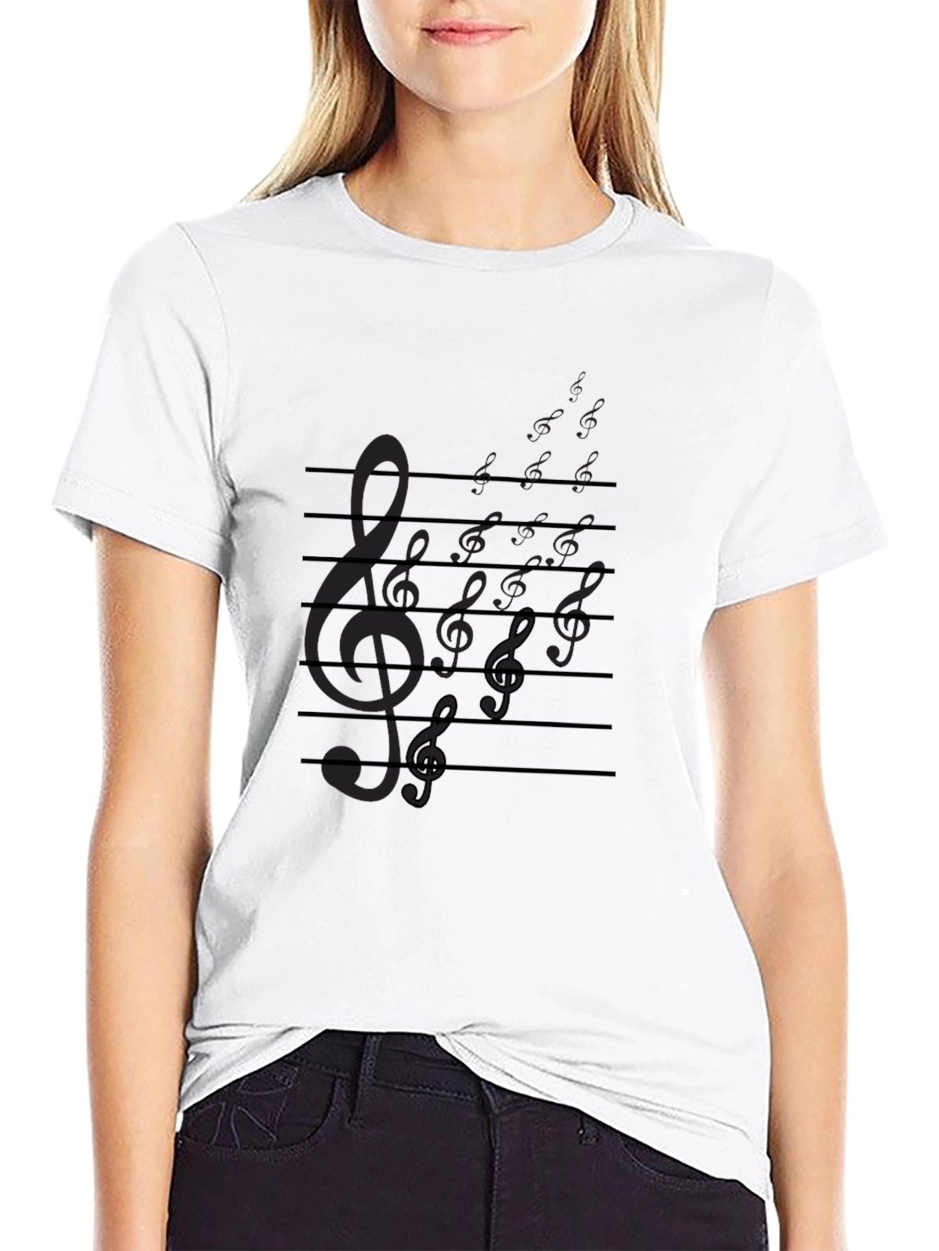 Musical Notes Black T-Shirt