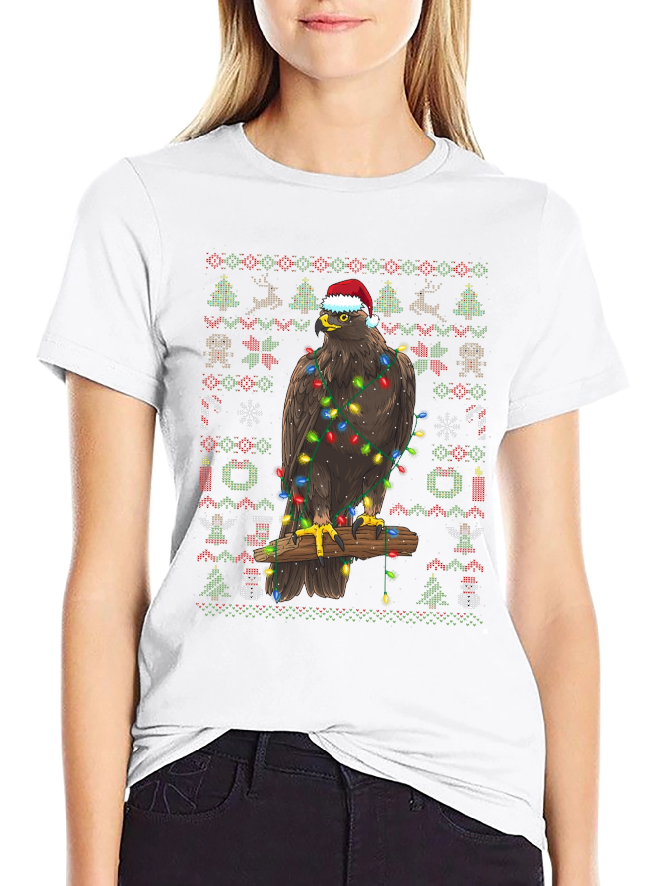 Eagle Christmas Sweater T-Shirt Holiday Gift