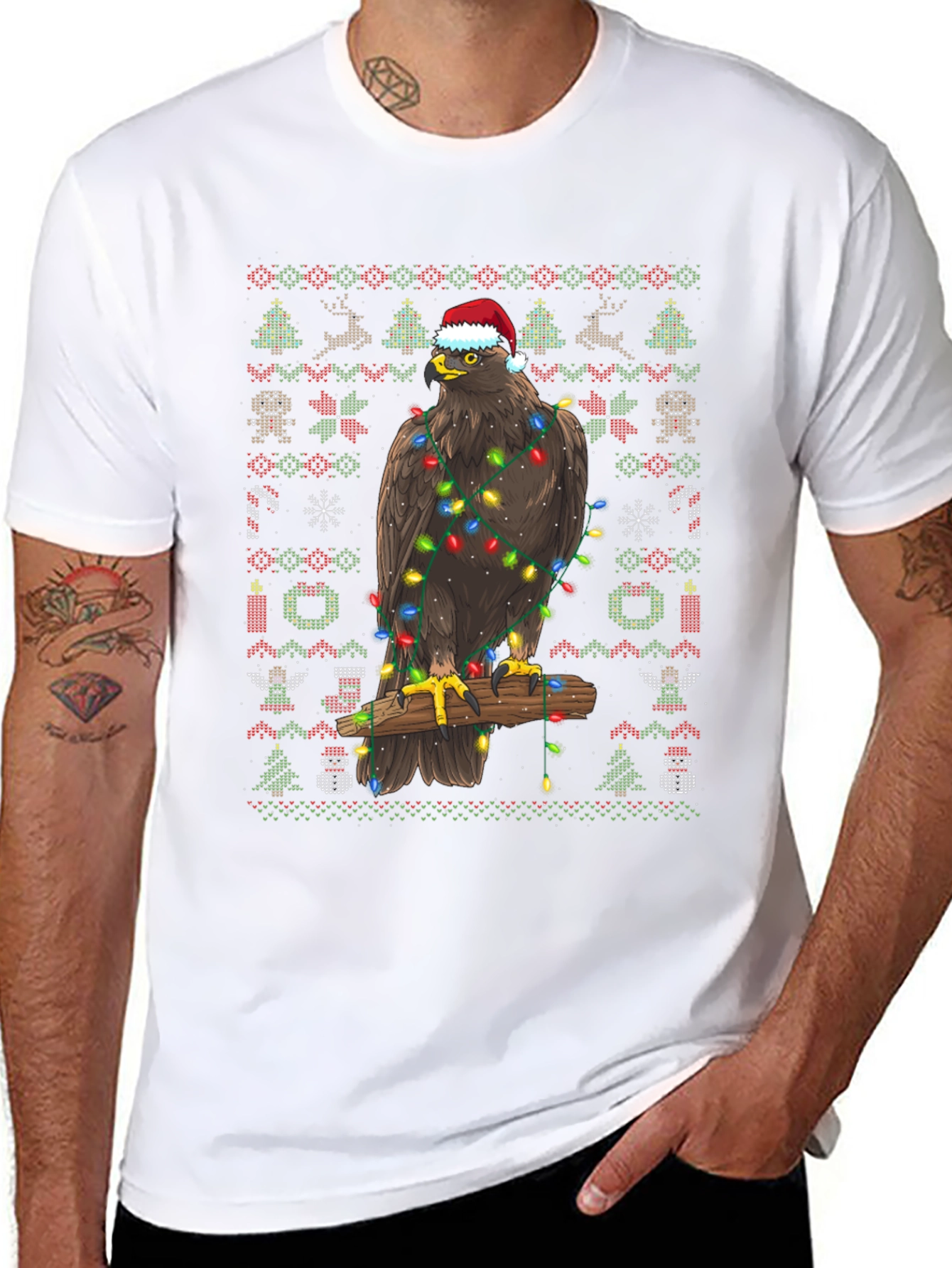 Eagle Christmas Sweater T-Shirt Holiday Gift