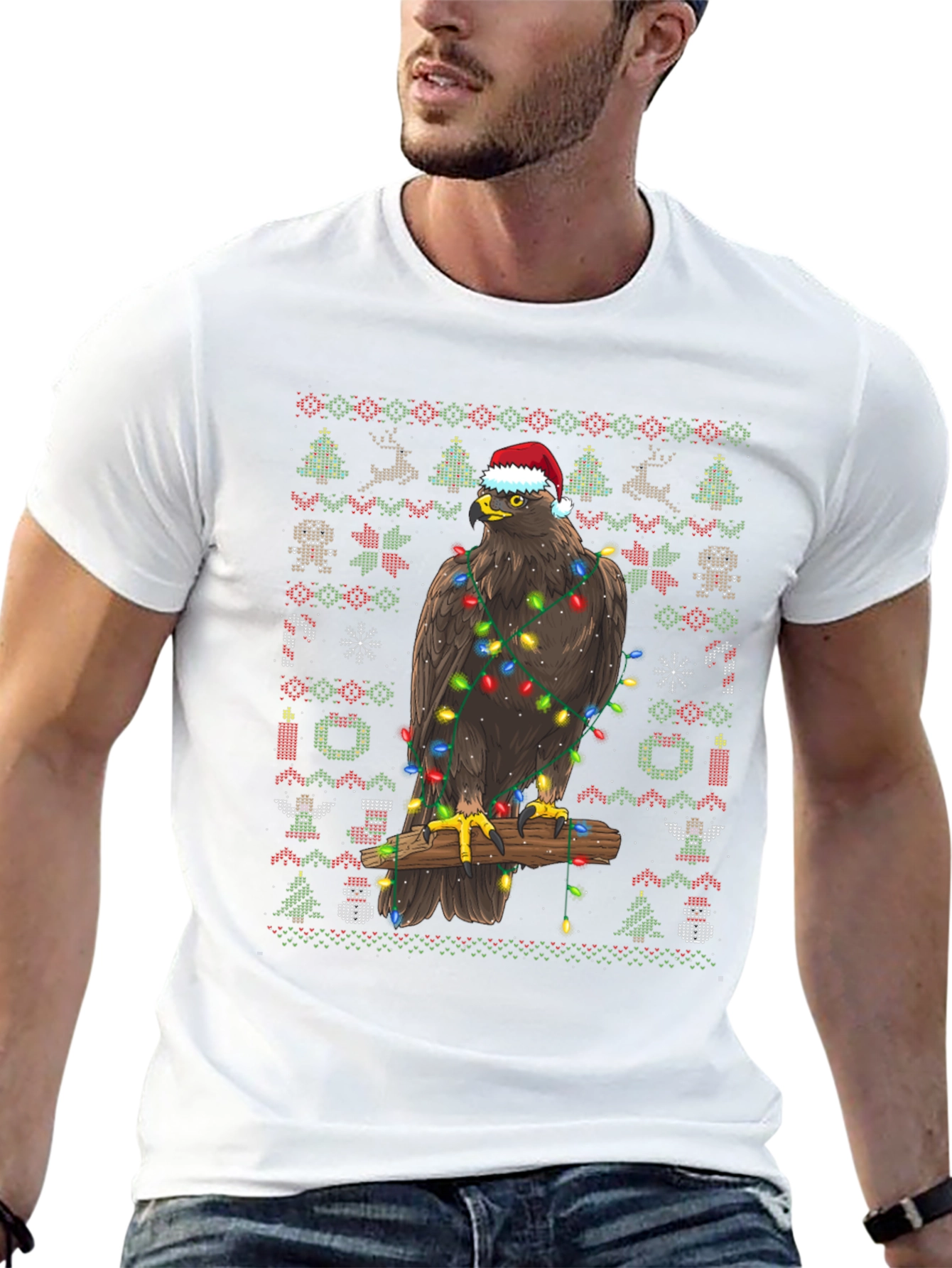 Eagle Christmas Sweater T-Shirt Holiday Gift