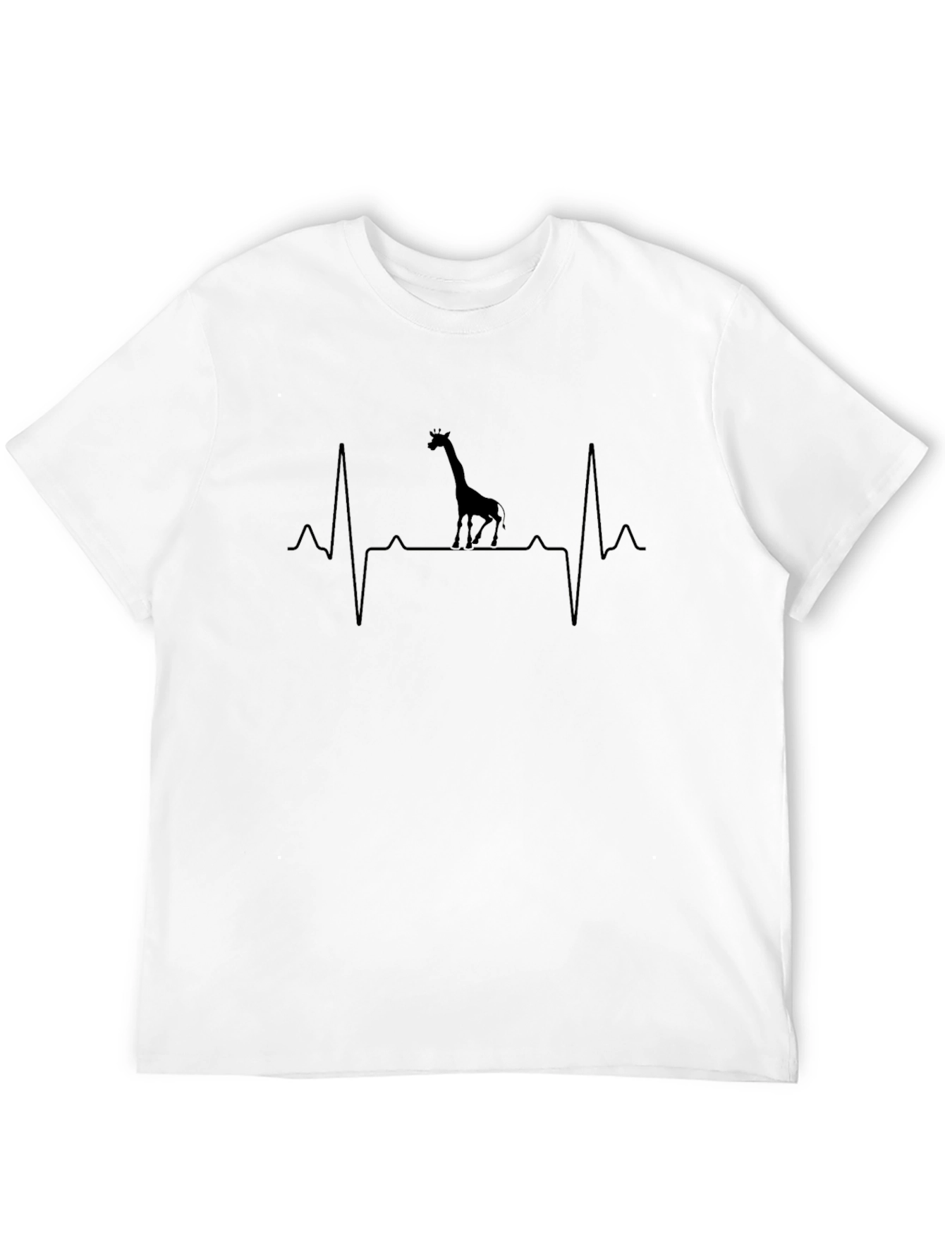 Giraffe Heartbeat Graphic Tee - Black