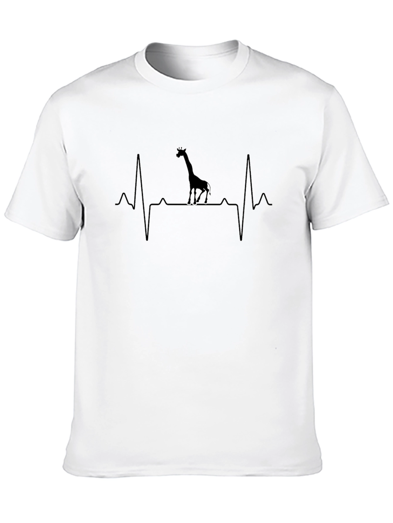 Giraffe Heartbeat Graphic Tee - Black