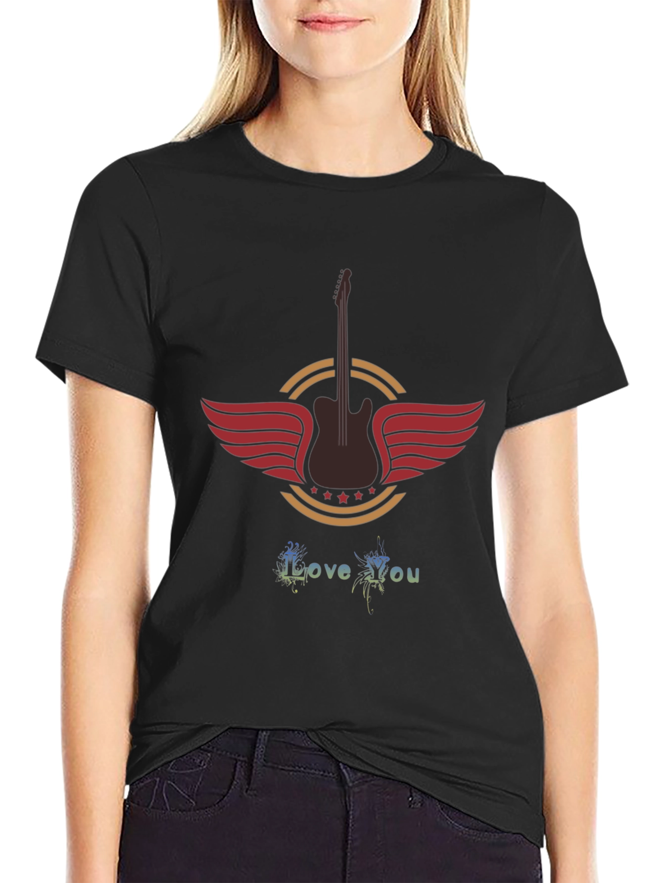 Guitar Wings Graphic Tee -  Rock Style
