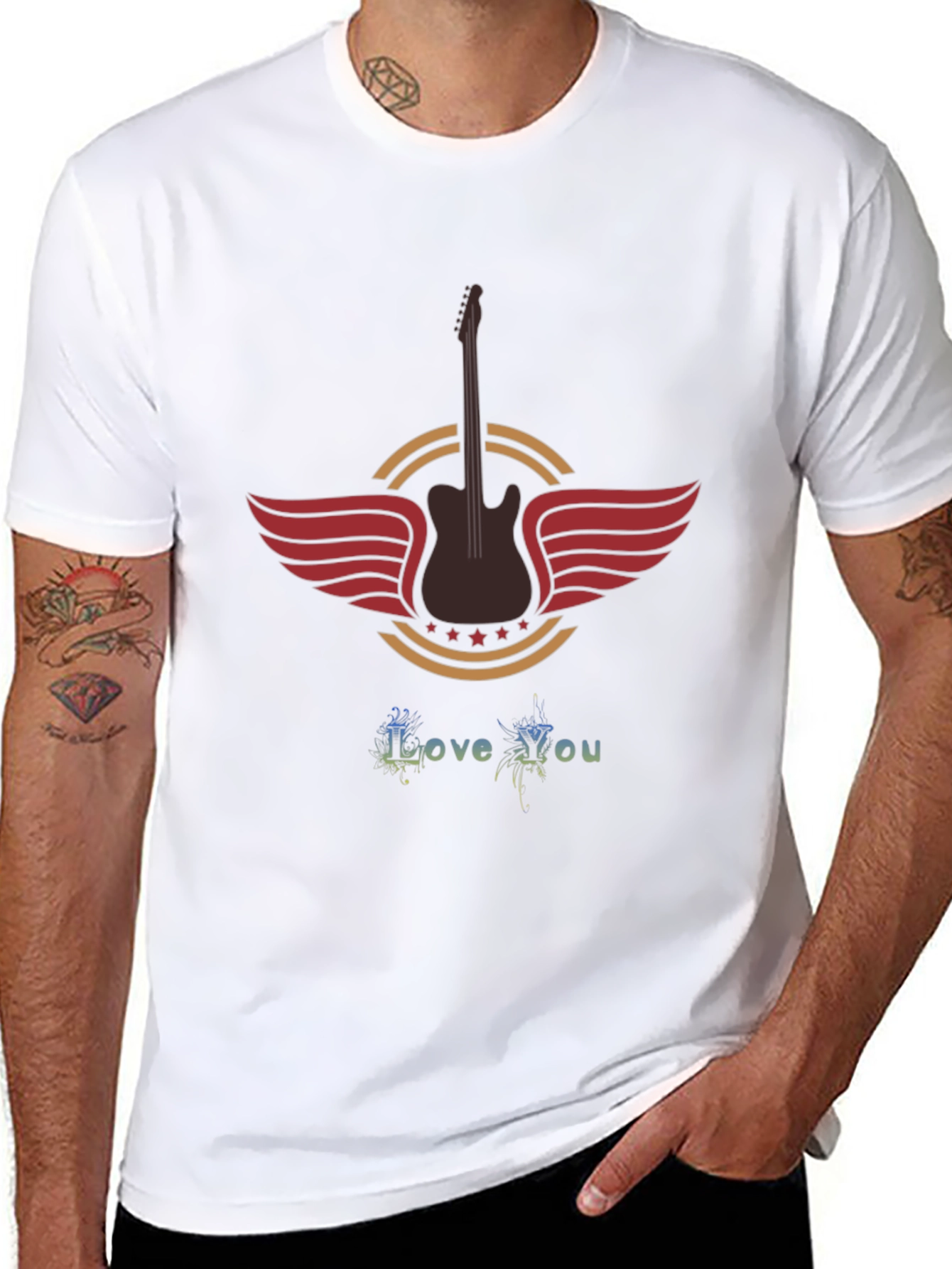 Guitar Wings Graphic Tee -  Rock Style