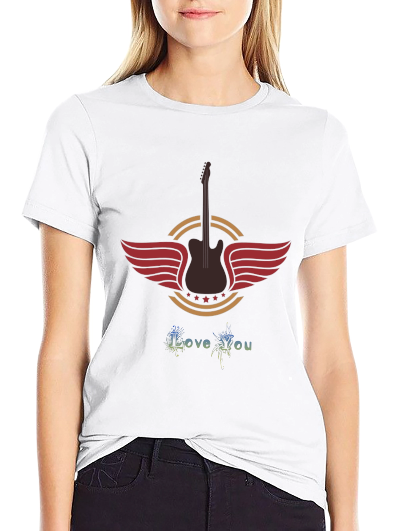 Guitar Wings Graphic Tee -  Rock Style
