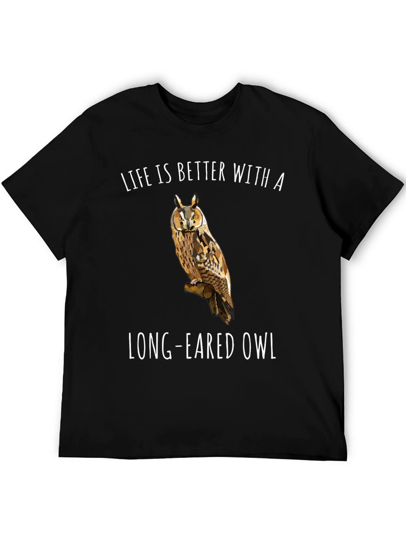 Long-Eared Owl Graphic T-Shirt - Bird Lover Tee