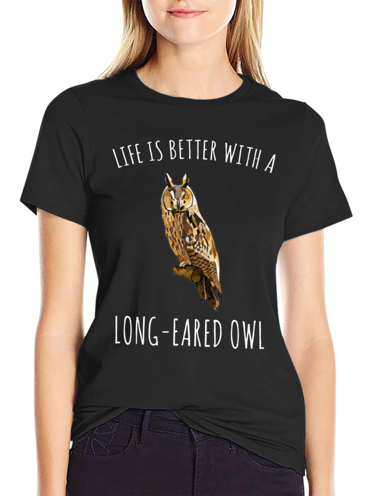 Long-Eared Owl Graphic T-Shirt - Bird Lover Tee