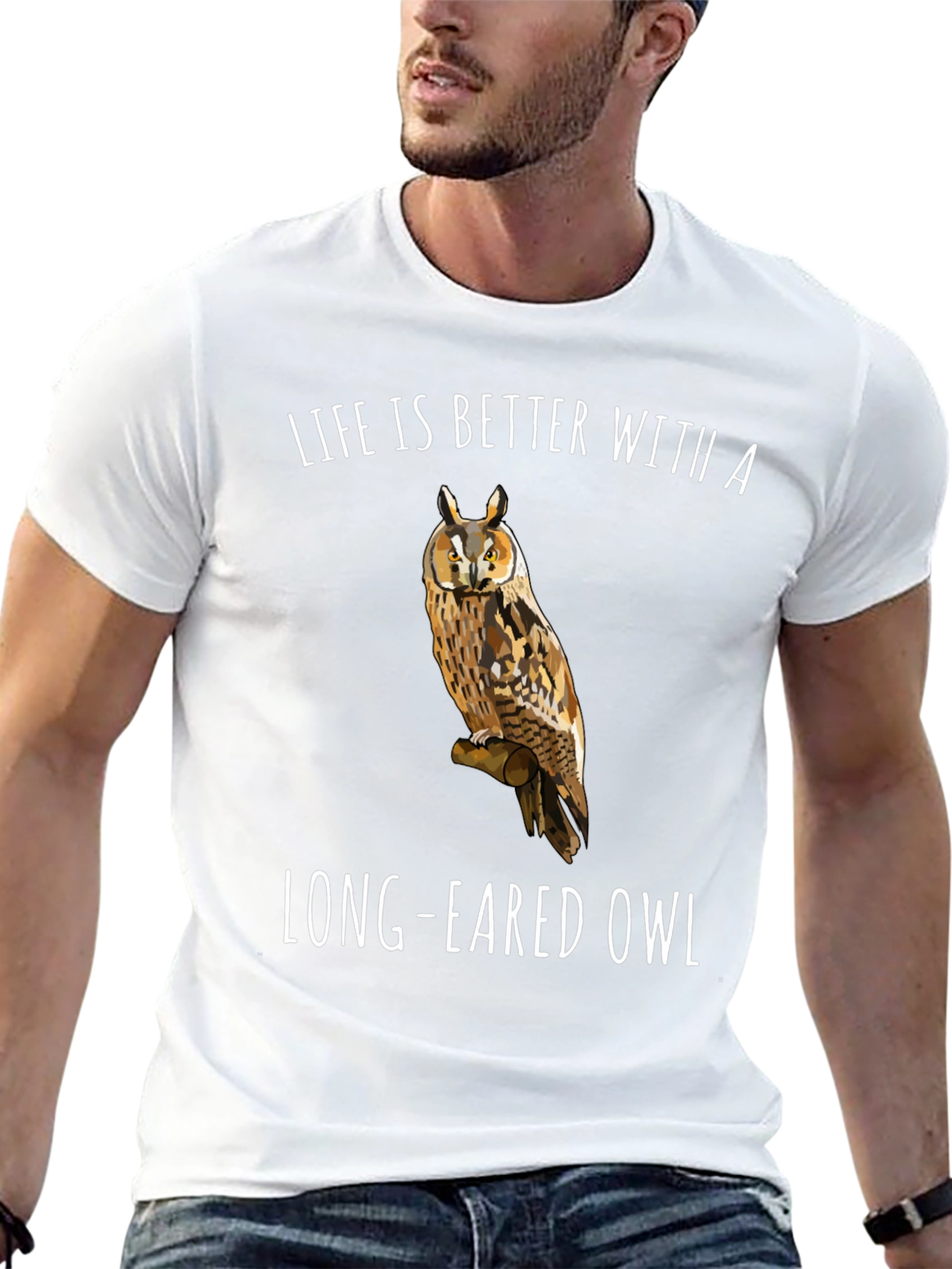 Long-Eared Owl Graphic T-Shirt - Bird Lover Tee