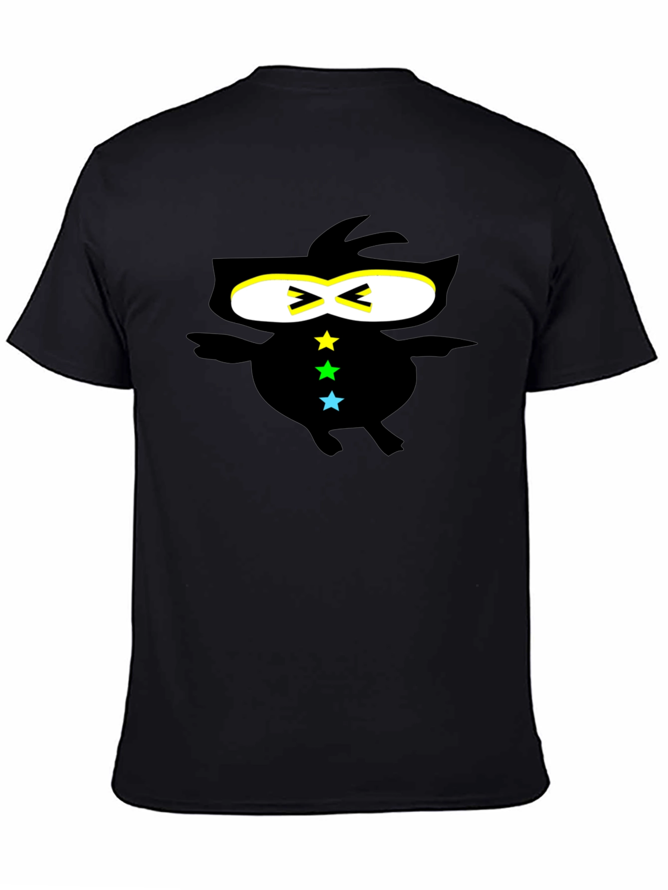 Cool Ninja-Style Graphic Black T-Shirt
