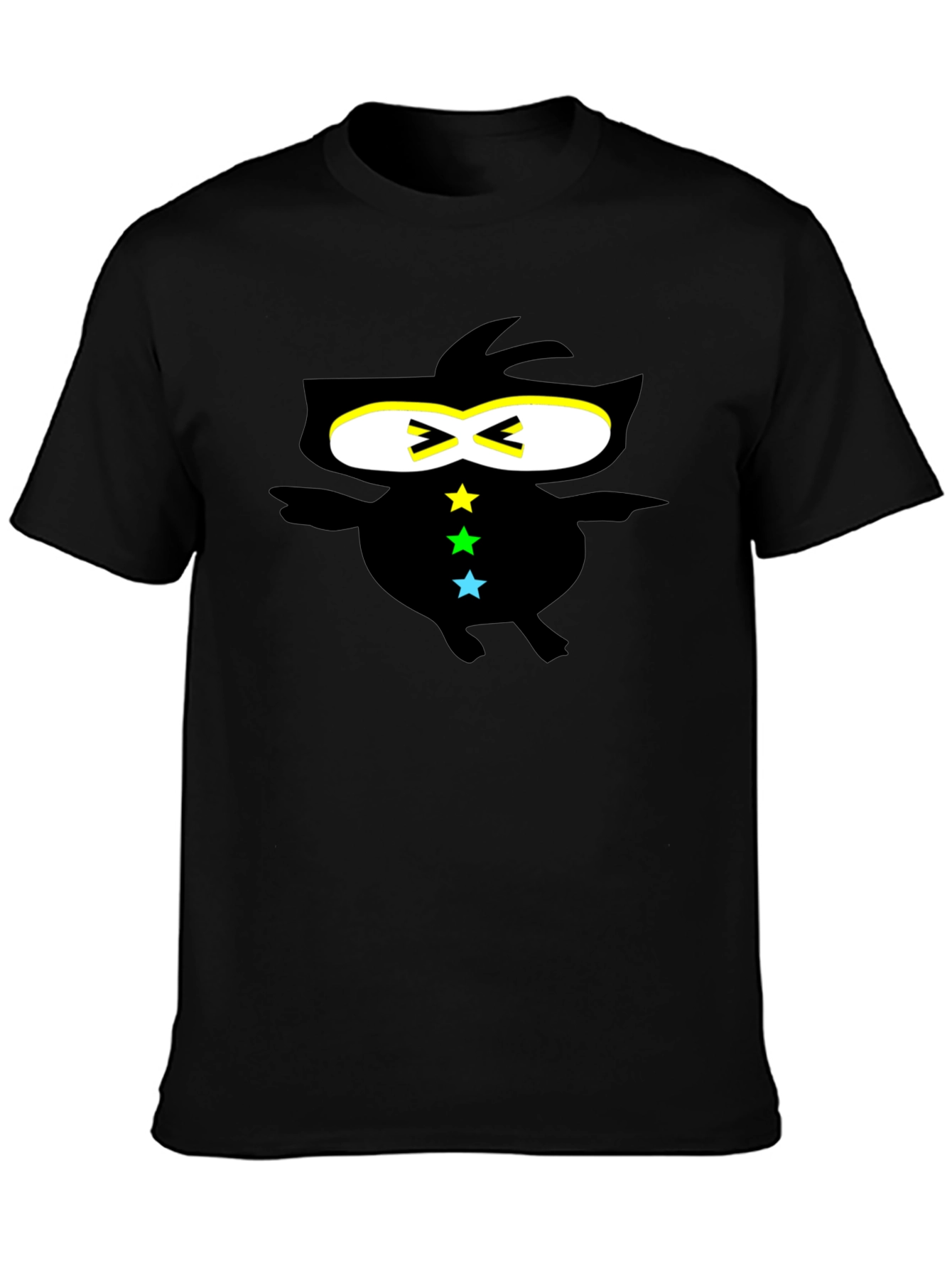 Cool Ninja-Style Graphic Black T-Shirt