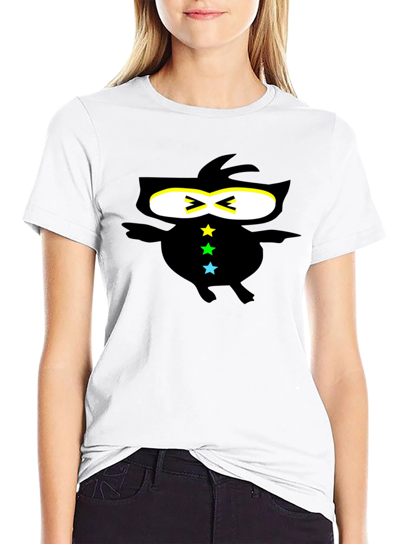 Cool Ninja-Style Graphic Black T-Shirt