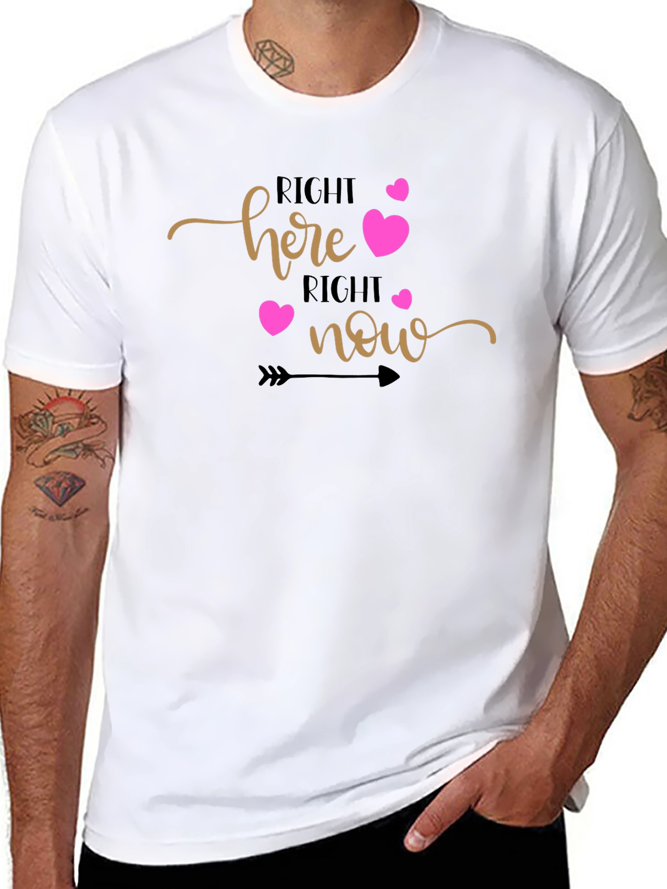 Right Here Right Now Graphic Tee - Black