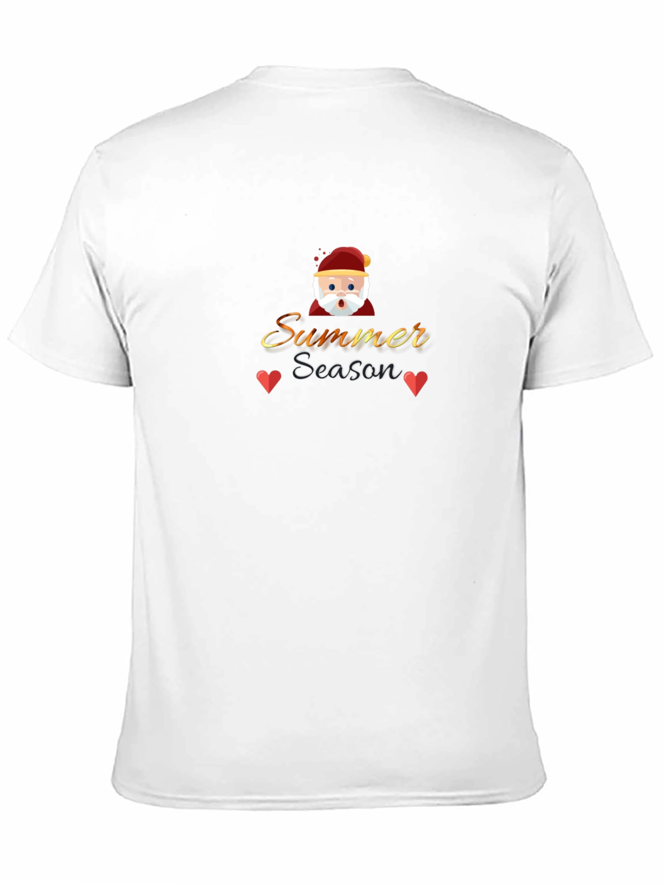 Summer Season Santa Graphic Black T-Shirt