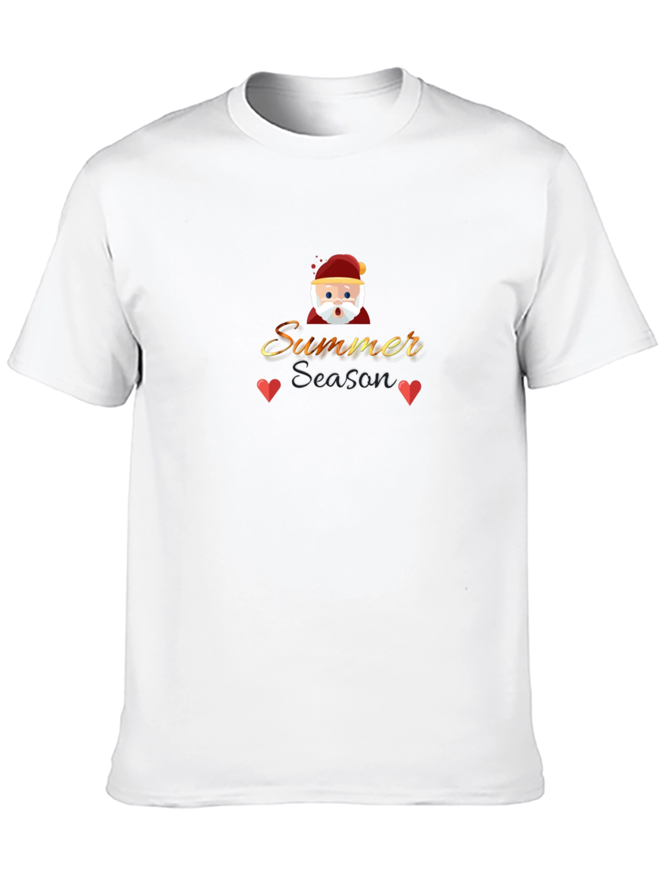 Summer Season Santa Graphic Black T-Shirt