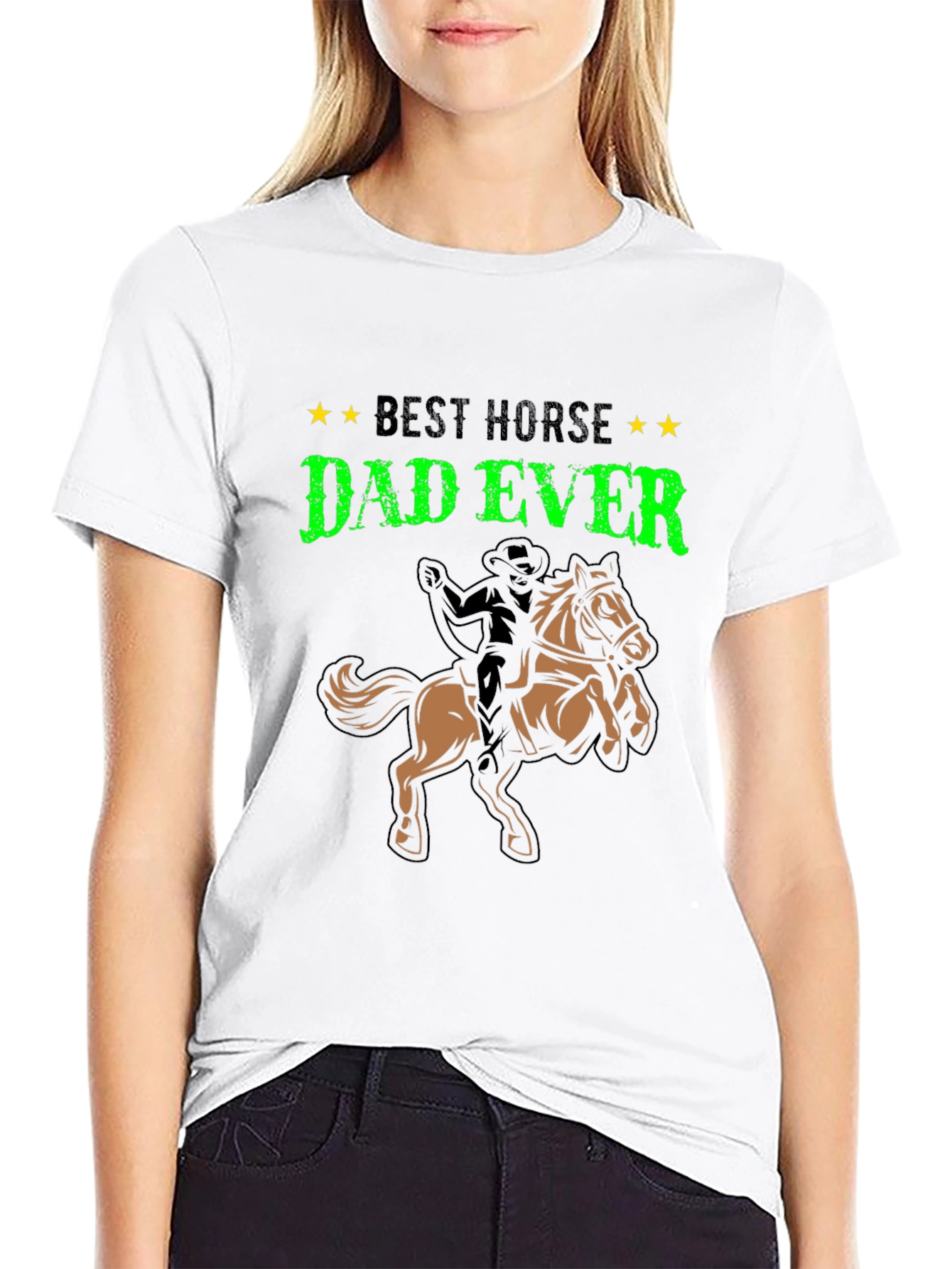 Best Horse Dad Ever Black Graphic Tee