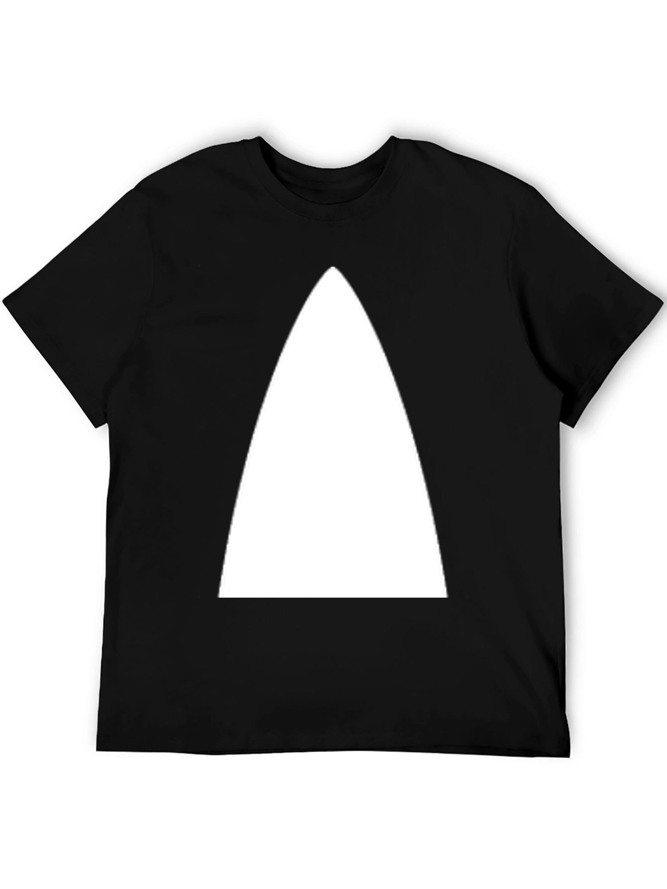 Minimalist White Triangle Graphic Black T-Shirt