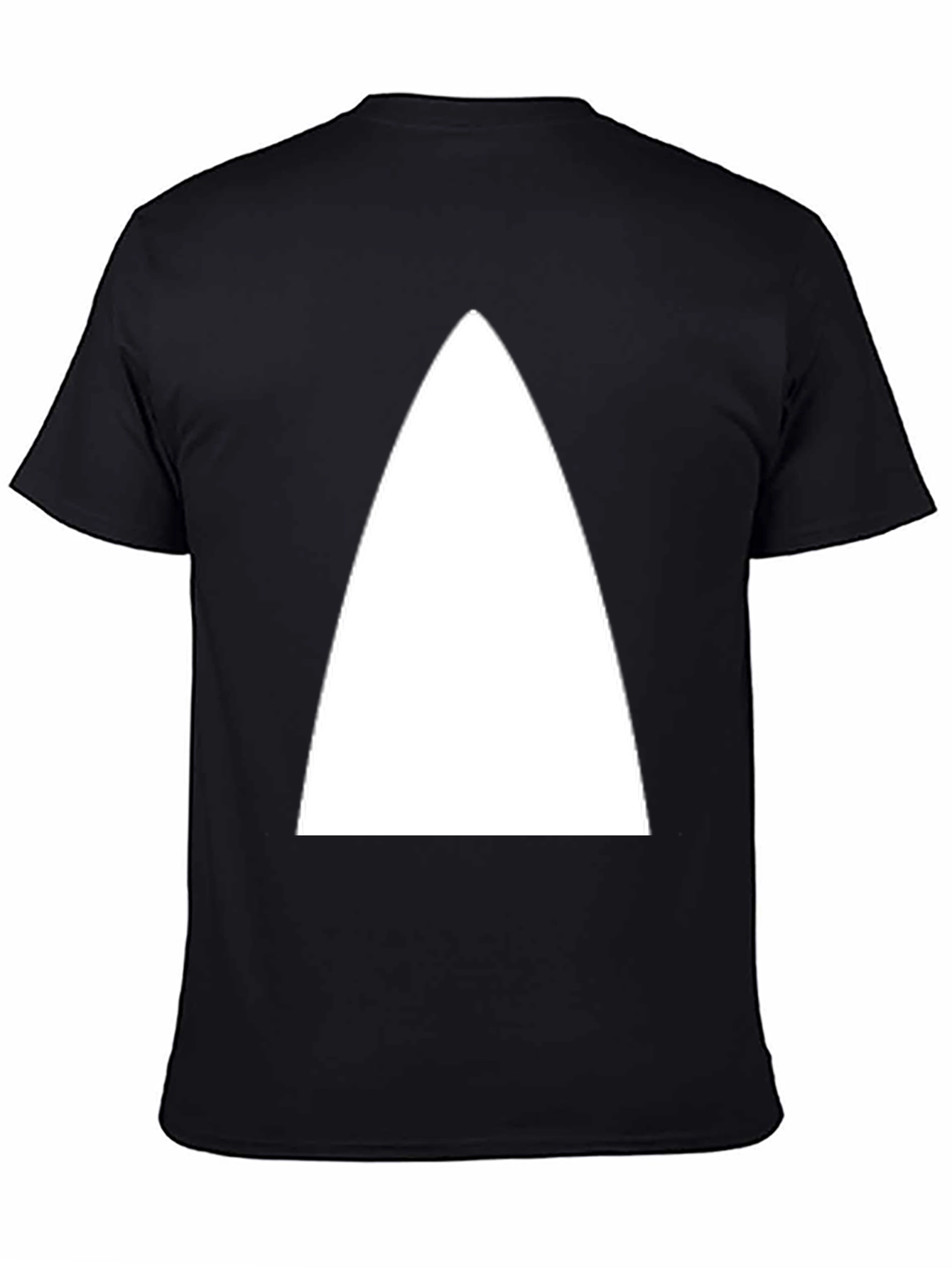 Minimalist White Triangle Graphic Black T-Shirt